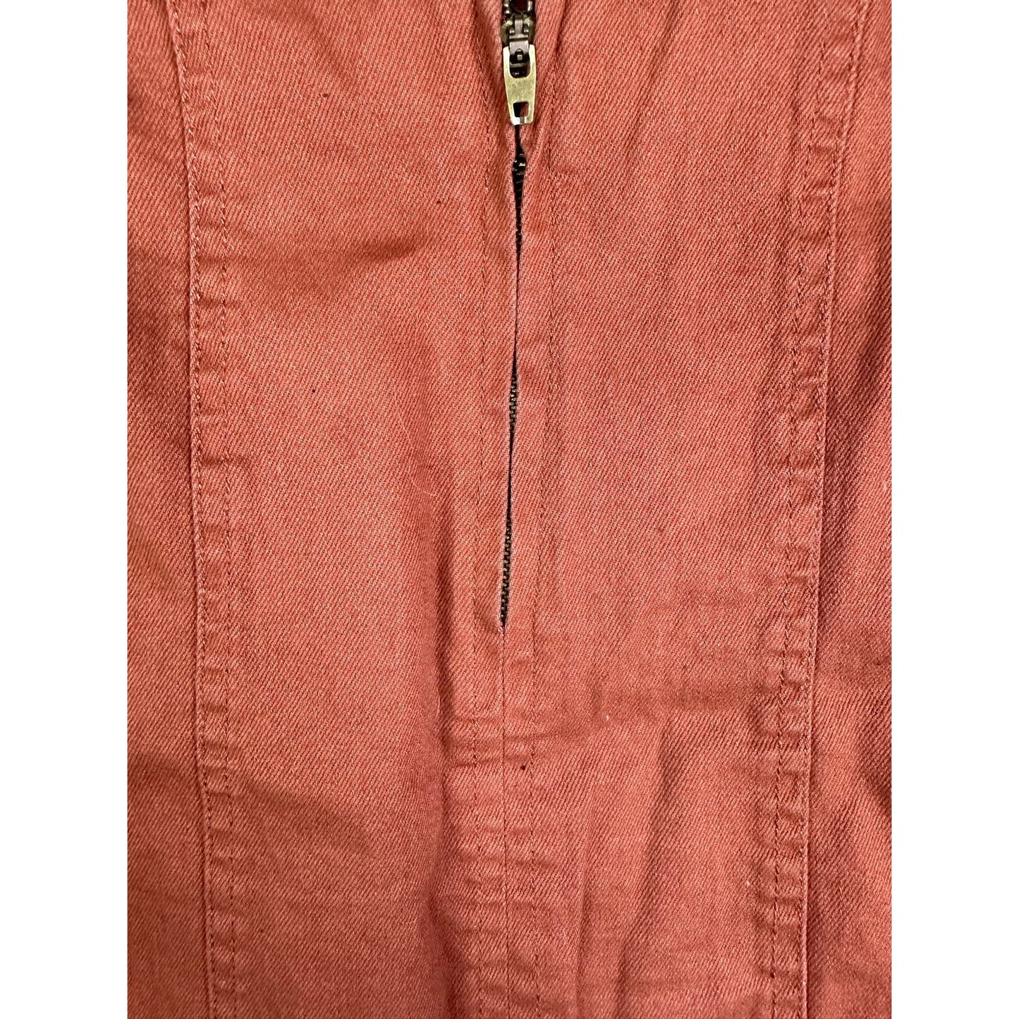 Altar’d State Boho Rust Burnt Orange Zip Up Jean Fitted Mini Skirt Size XS
