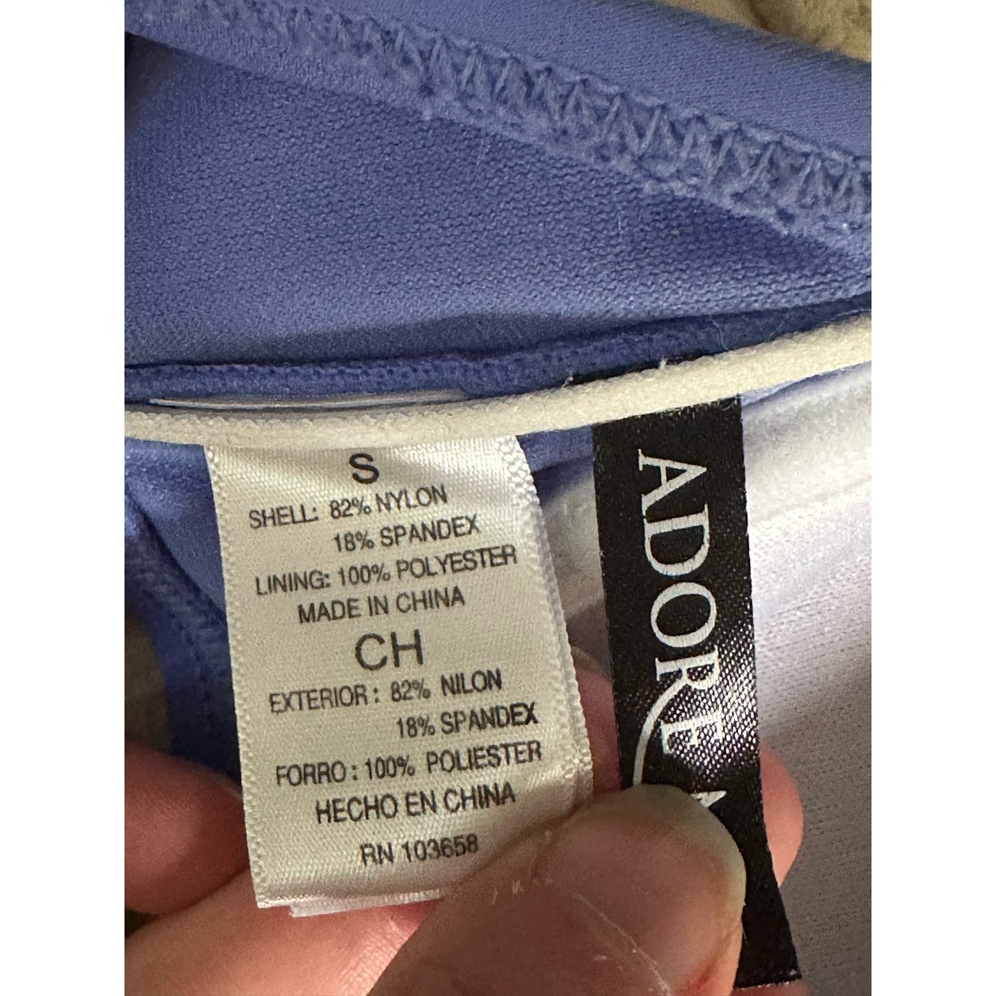 Adore Me Light Blue Purple Bandeau Strapless Adjustable Bikini Top Size Small