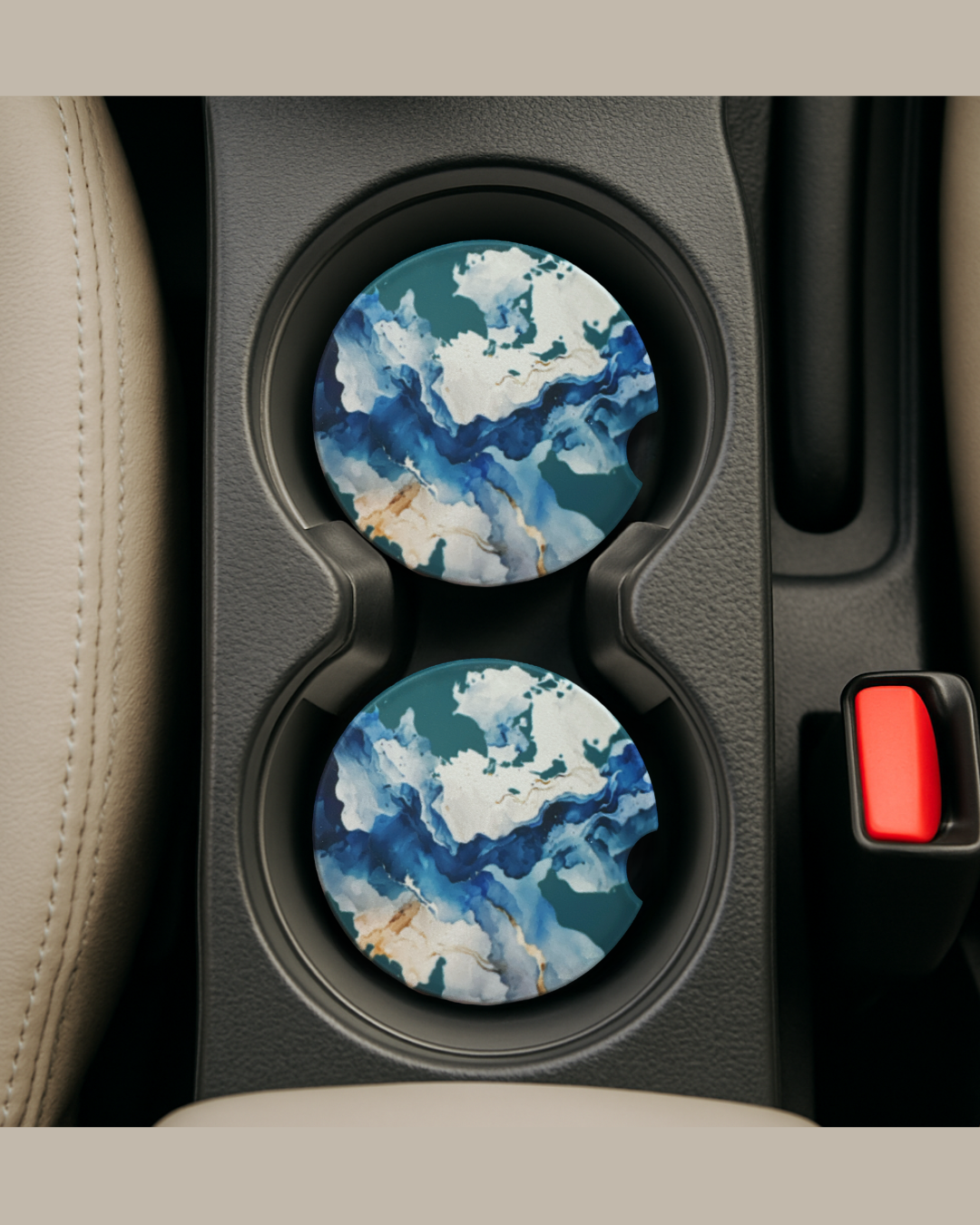 🌟Handmade Sublimated Ceramic Car Coasters – Multiple Designs