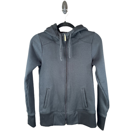 Under Armour Black Zip Up Hooded Fitted Cotton Blend Jacket Size Small