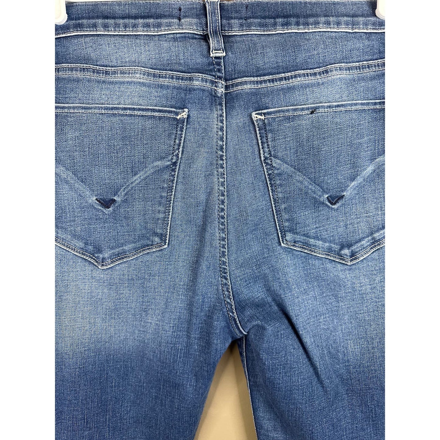 Hudson Los Angeles Skinny Jeans Blue Denim Raw Hem Size 29