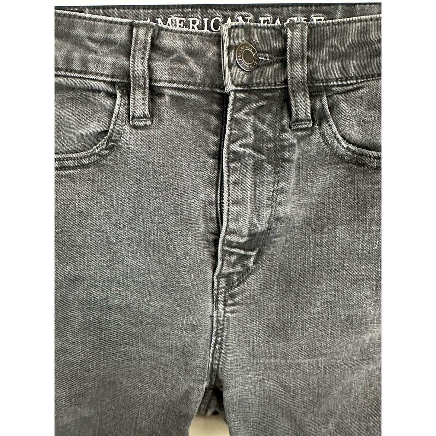 American Eagle Black Cut Off Super Hi Rise Shorts Size 00