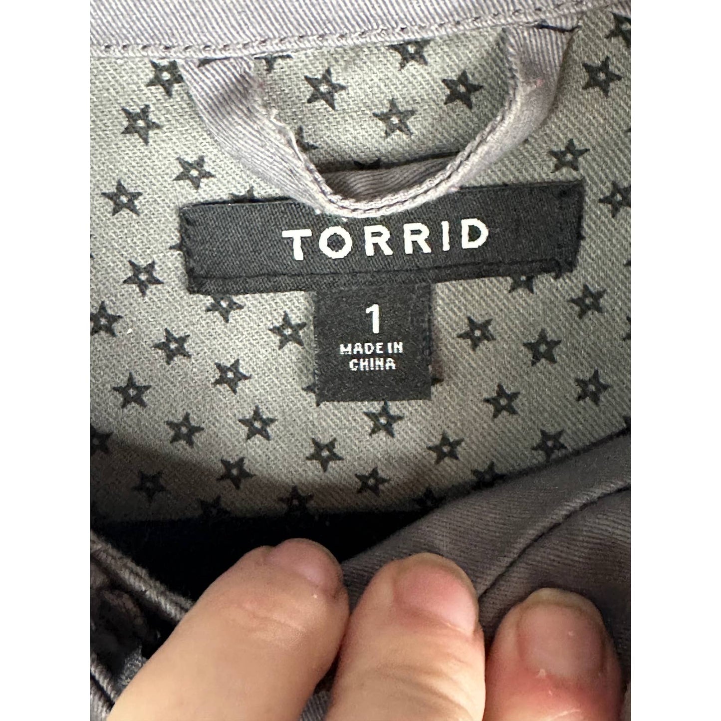 Torrid Grey Long Sleeve Cinched Waist Twill Anarok Zip Up Jacket Size 1X