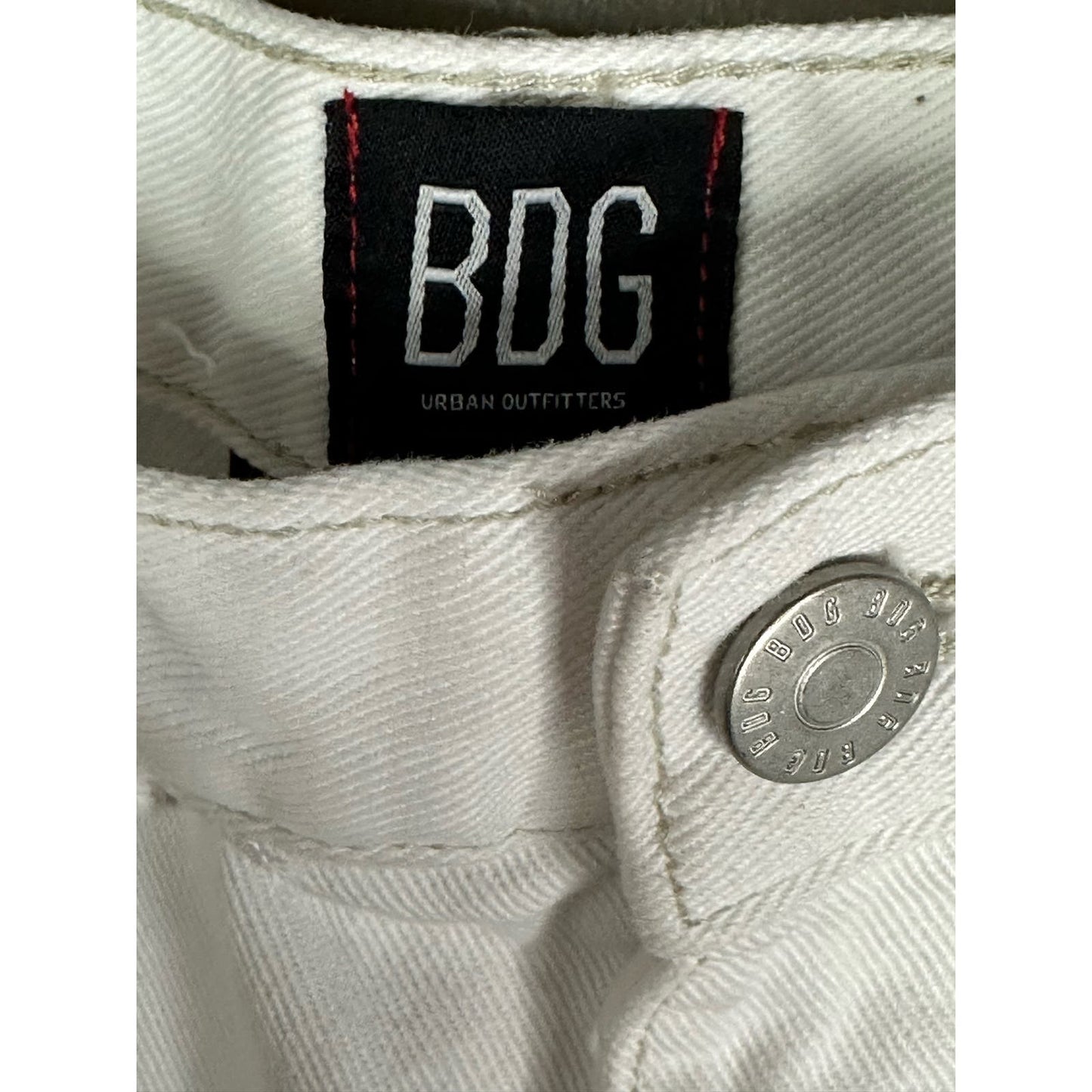 BDG Urban Outfitters White High Rise Cheeky Shorts Cut Off Raw Hem Size 25