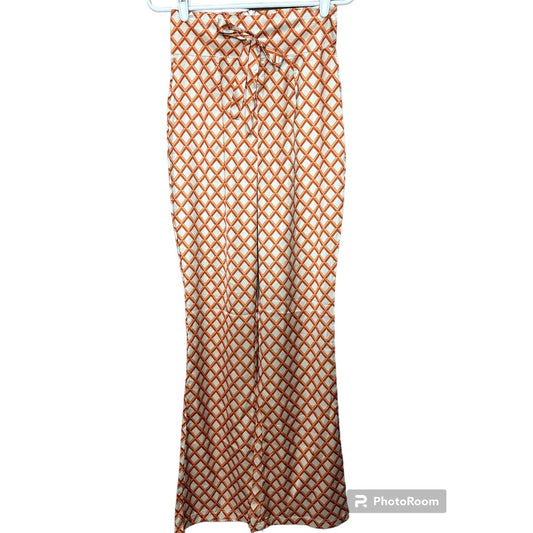 NWT Cider Silky Orange And White/Cream Pants Size XS