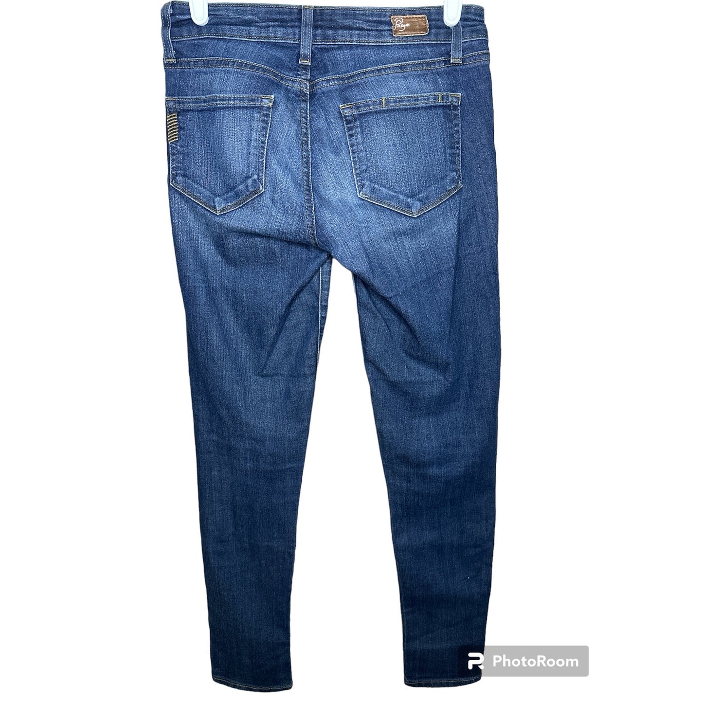 Paige Peg Skinny Medium Wash Blue Jeans Denim Size 25