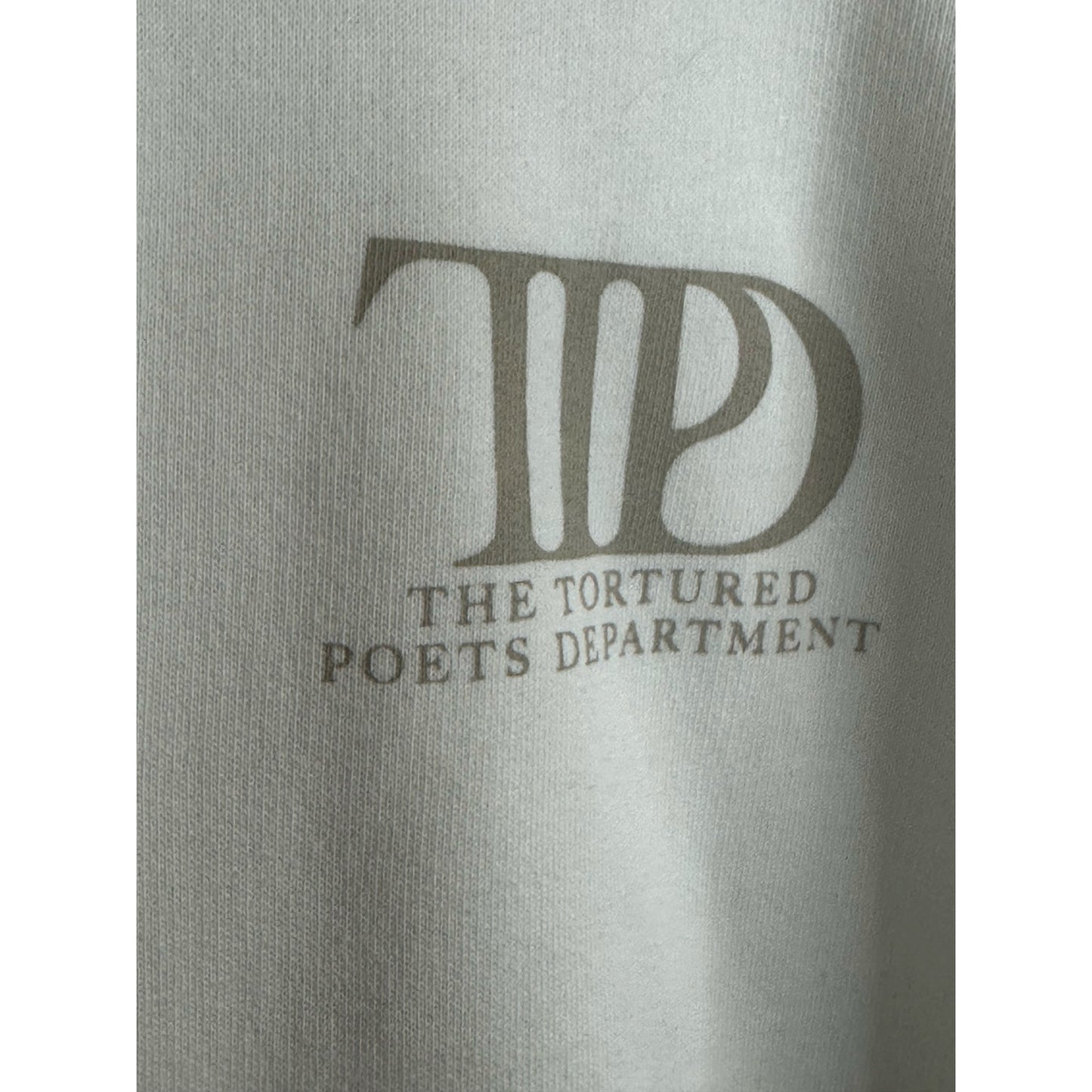 Taylor Swift ‘Tortured Poets Department’ Cream Beige Crewneck Pullover Size 3XL