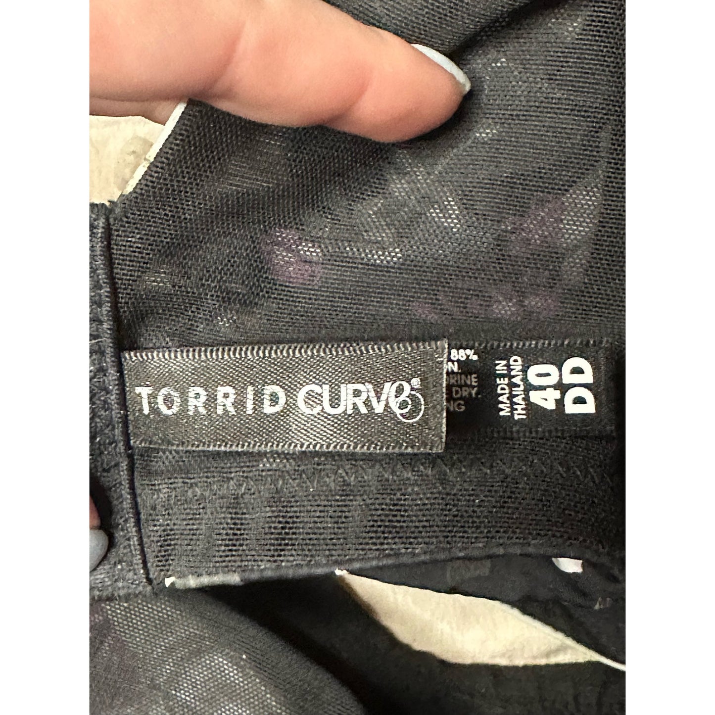 Torrid Curve Floral Black Pink Underwire Lace Padded Push Up Bra Size 40DD