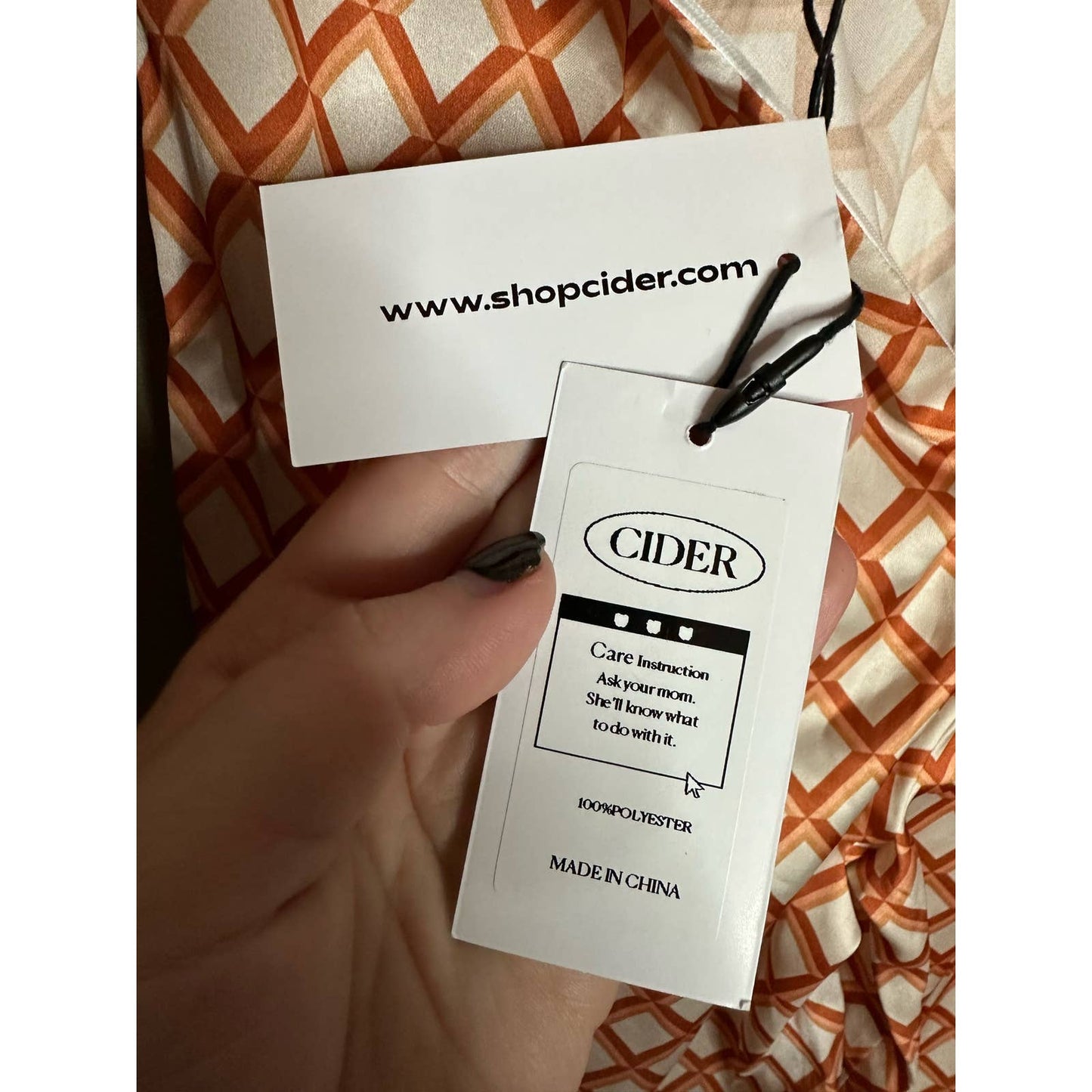 NWT Cider Silky Orange And White/Cream Pants Size XS