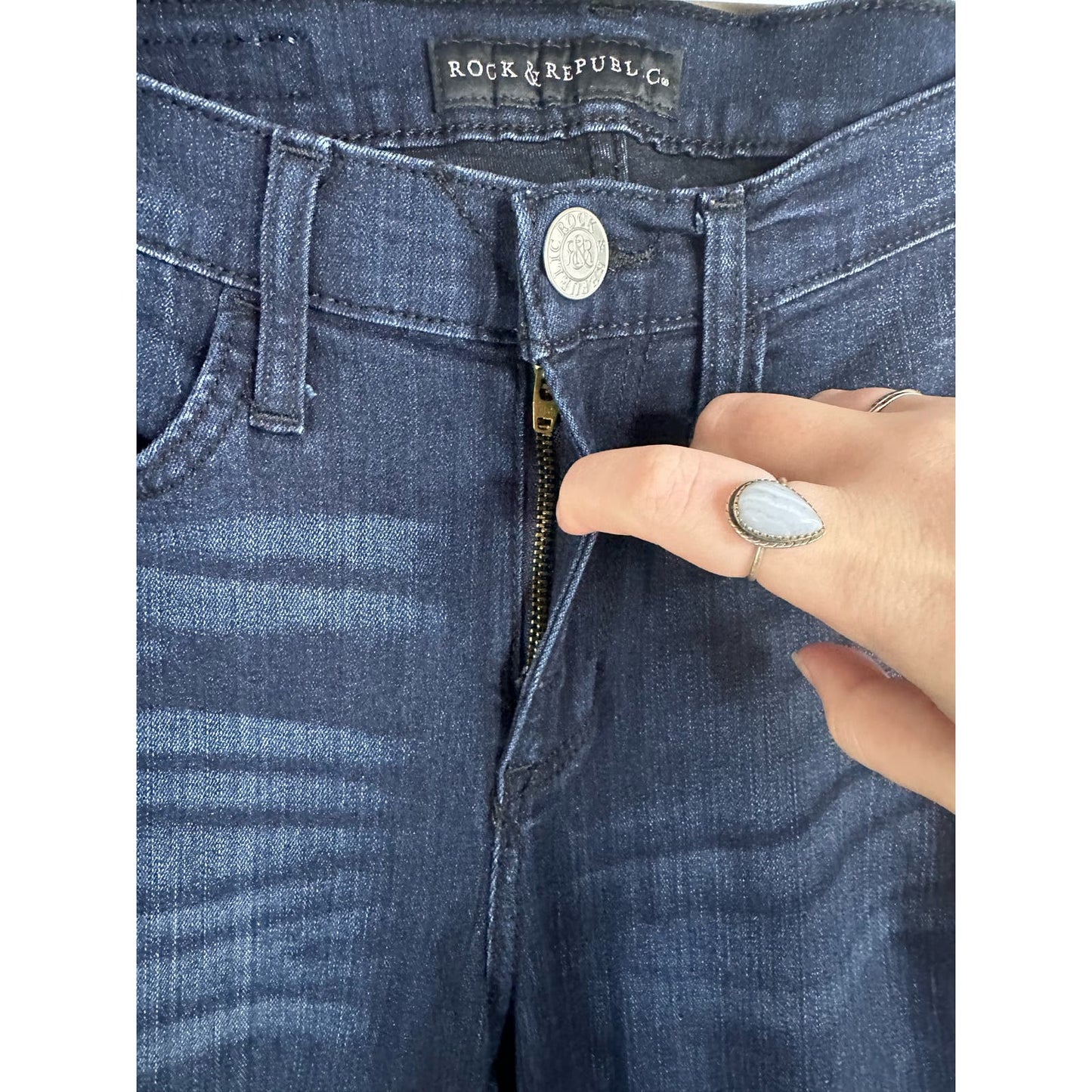 Rock & Republic Kashmiere Dark Wash Skinny Blue Jeans Size 6