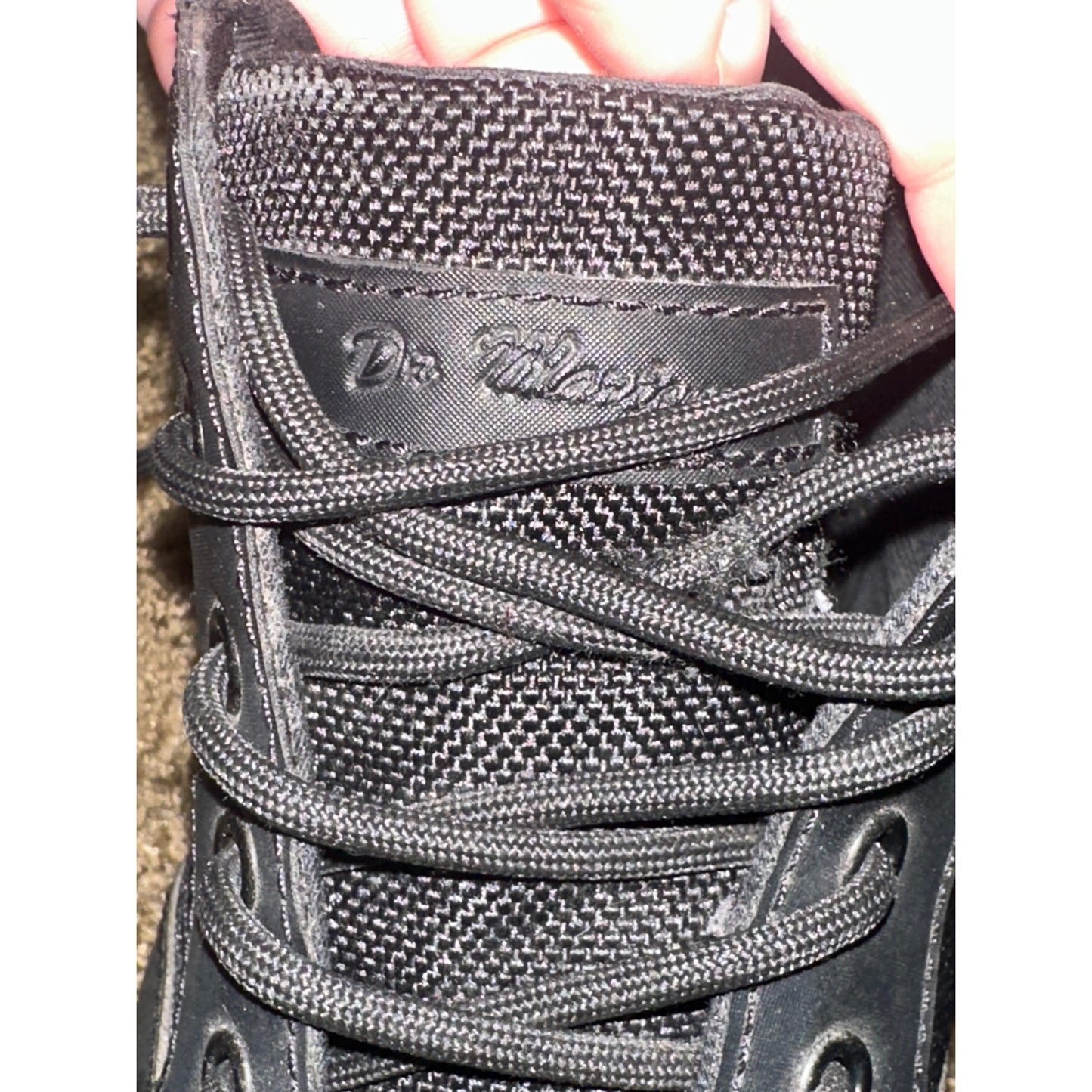 Dr. Marten’s Men’s Black Woven ‘Bonny’ Poly Casual Lace Up Combat Boots Size 5