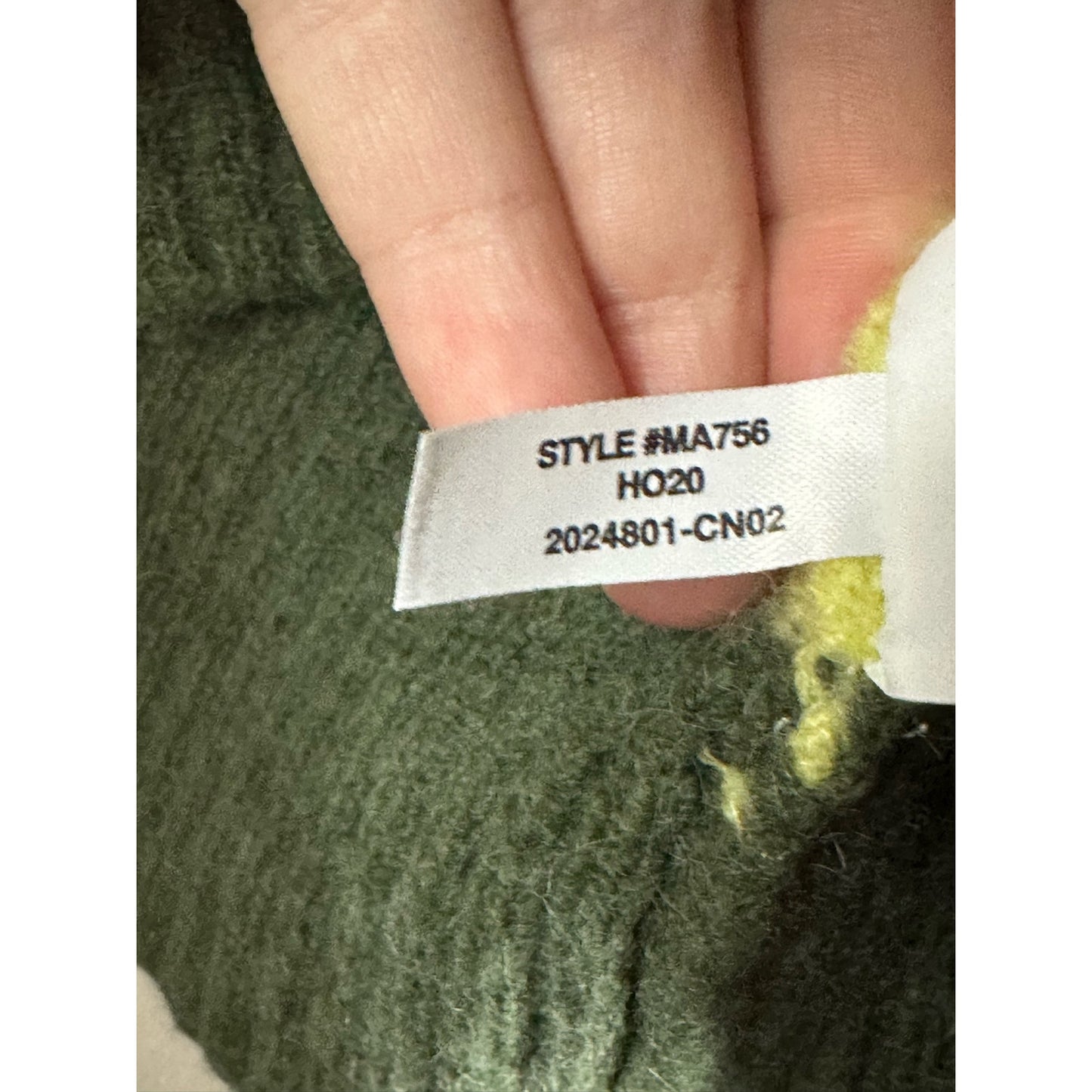 Madewell Neon Yellow Green Stripe Acrylic Wool Mock Neck Sweater Size Small