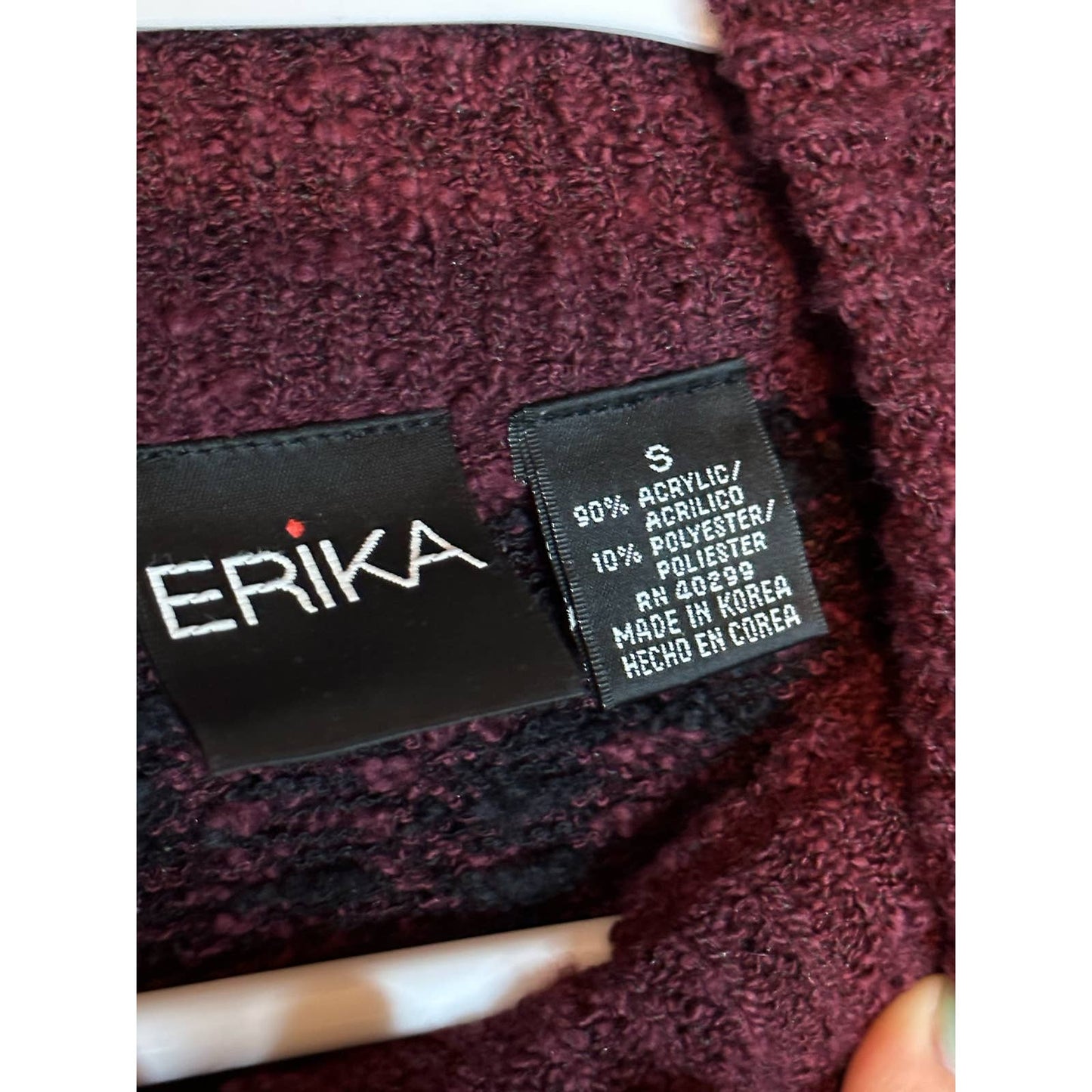 Erika Zip Up Acrylic Purple Maroon Sweater Size Small