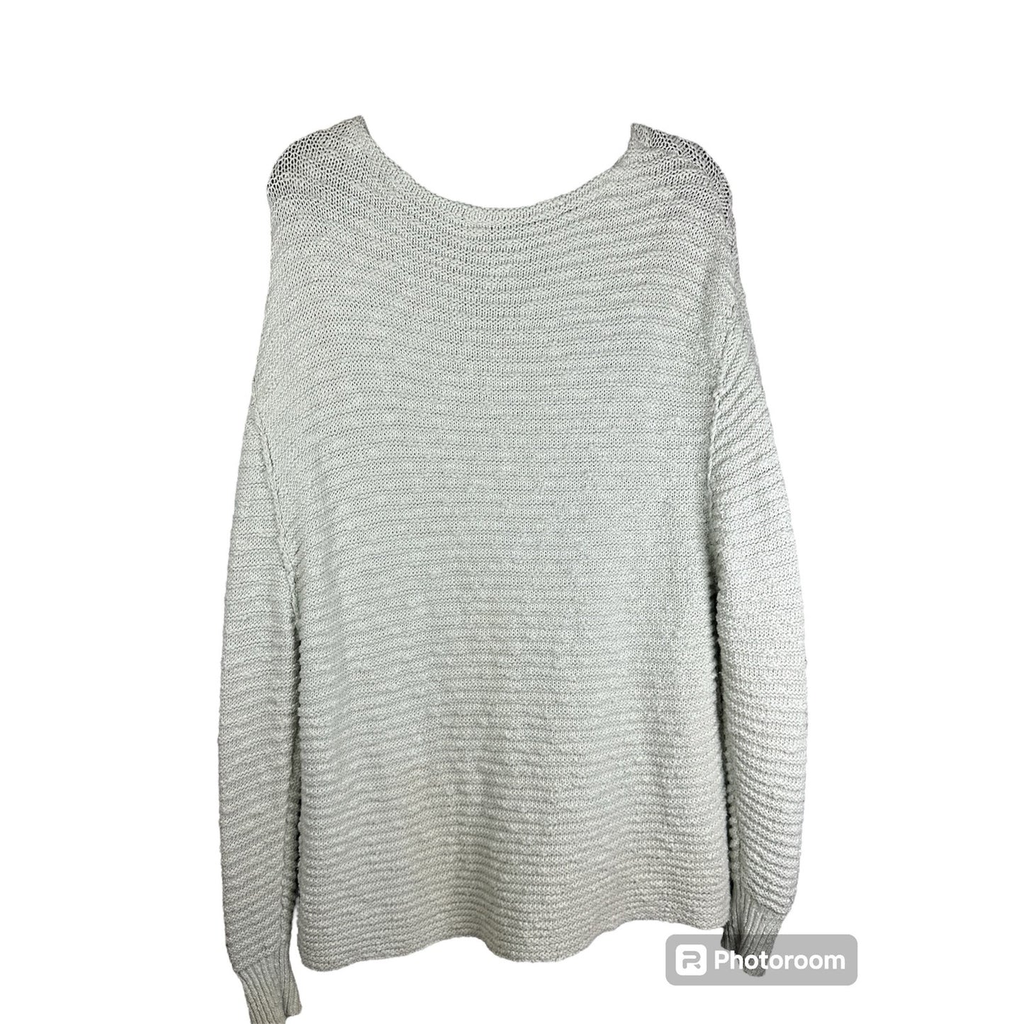 Free People Menace Cream White Long Sleeve Knitted Tunic Sweater Size Medium