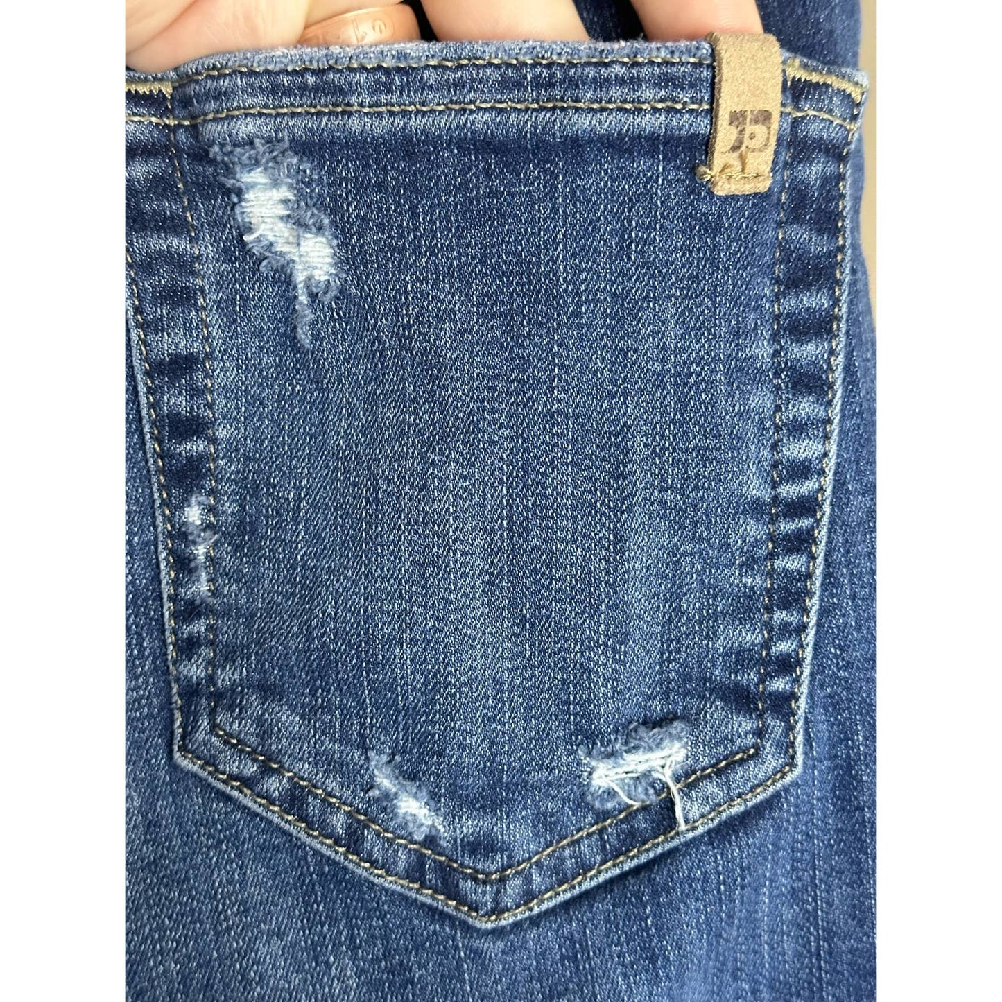 Joe's Jeans High Rise Ankle Skinny Distressed Raw Hem/ Fringe Blue Jeans Size 26