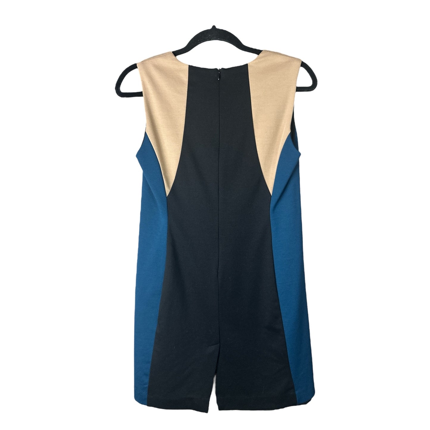 Drew Blue Beige Color Block Sleeveless Sheath Style Office Business Dress Size 4