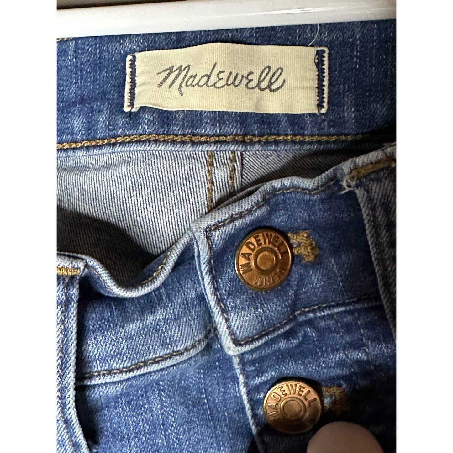 Madewell 10 Inch High-Rise Skinny Jeans Buttonfly Slight Distress Size 26