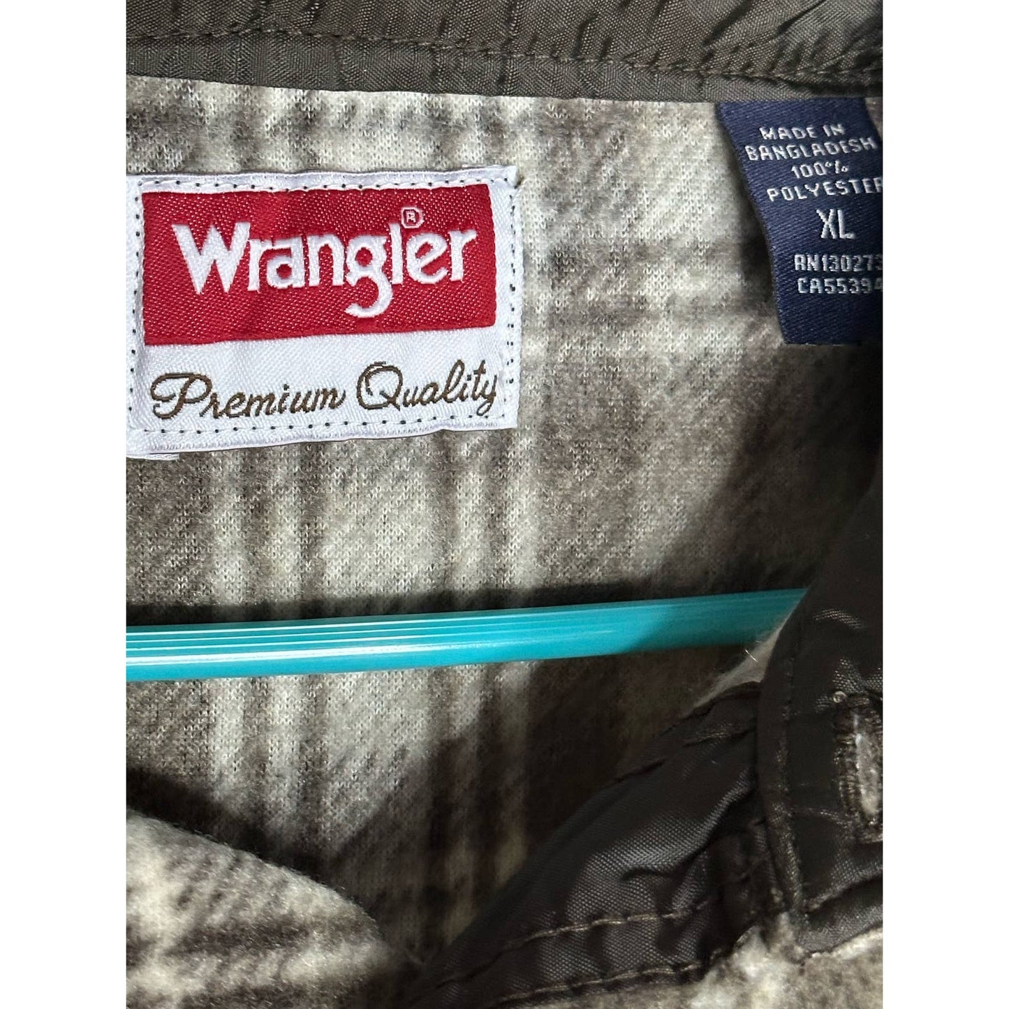 Wrangler Beige Brown Fleece Button Down Shirt Jacket Size XL