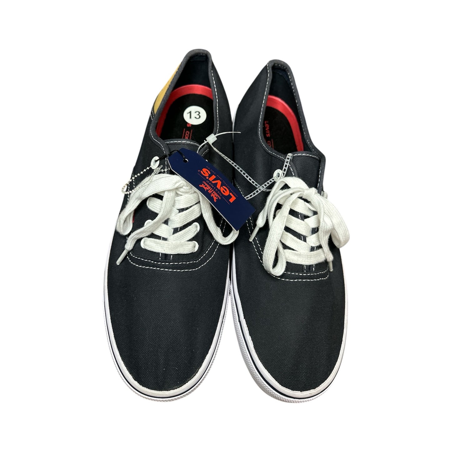 NWT Men’s Levi’s Blue White Canvas Lace up Leather Detail Casual Sneaker Size 13