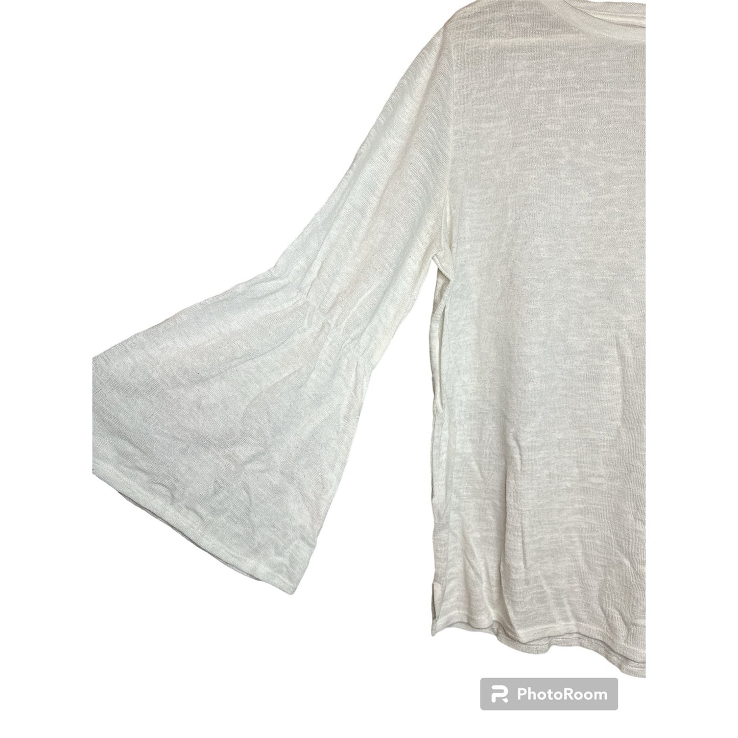 Sanctuary Bell Long Sleeves White Blouse Keyhole Size L