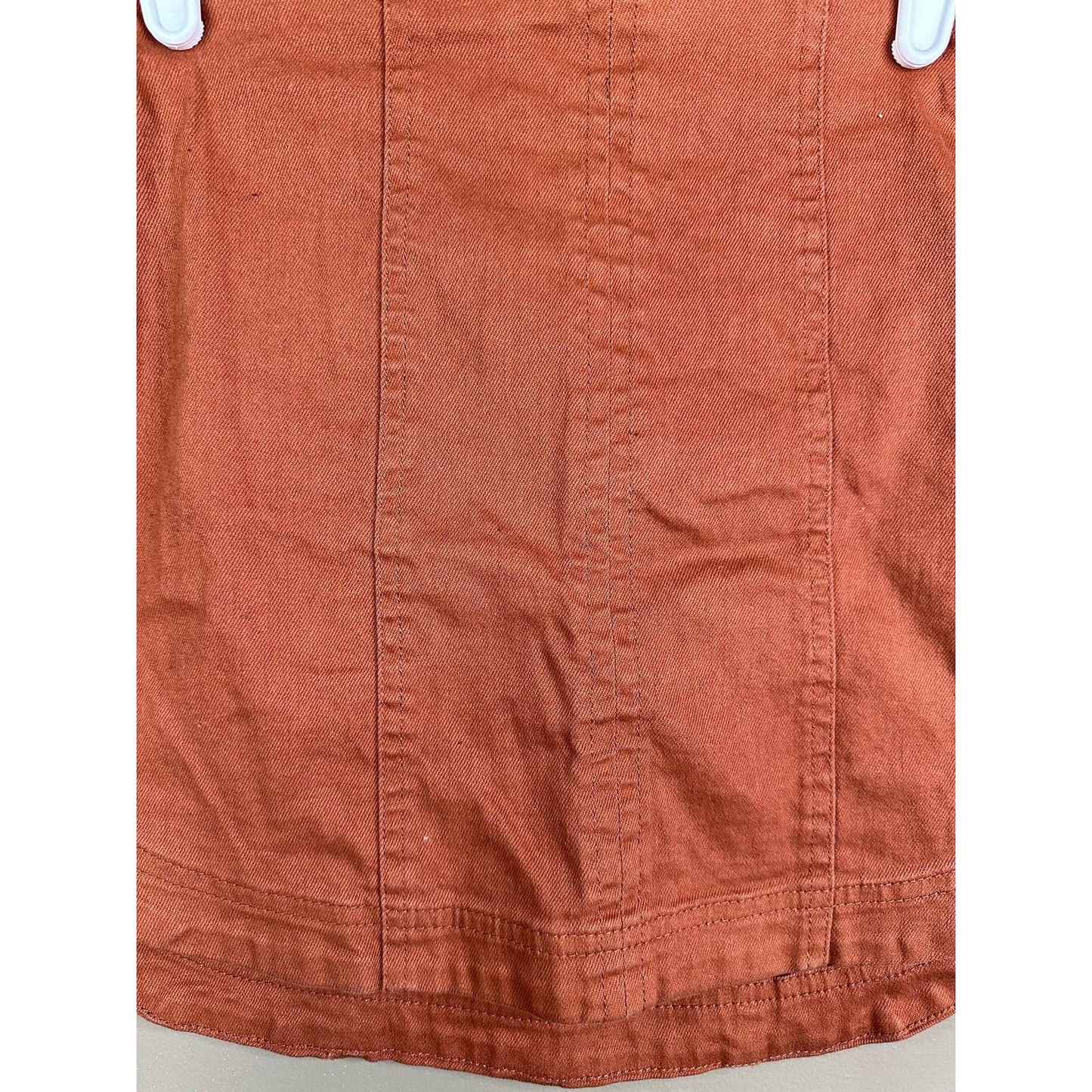 Altar’d State Boho Rust Burnt Orange Zip Up Jean Fitted Mini Skirt Size XS
