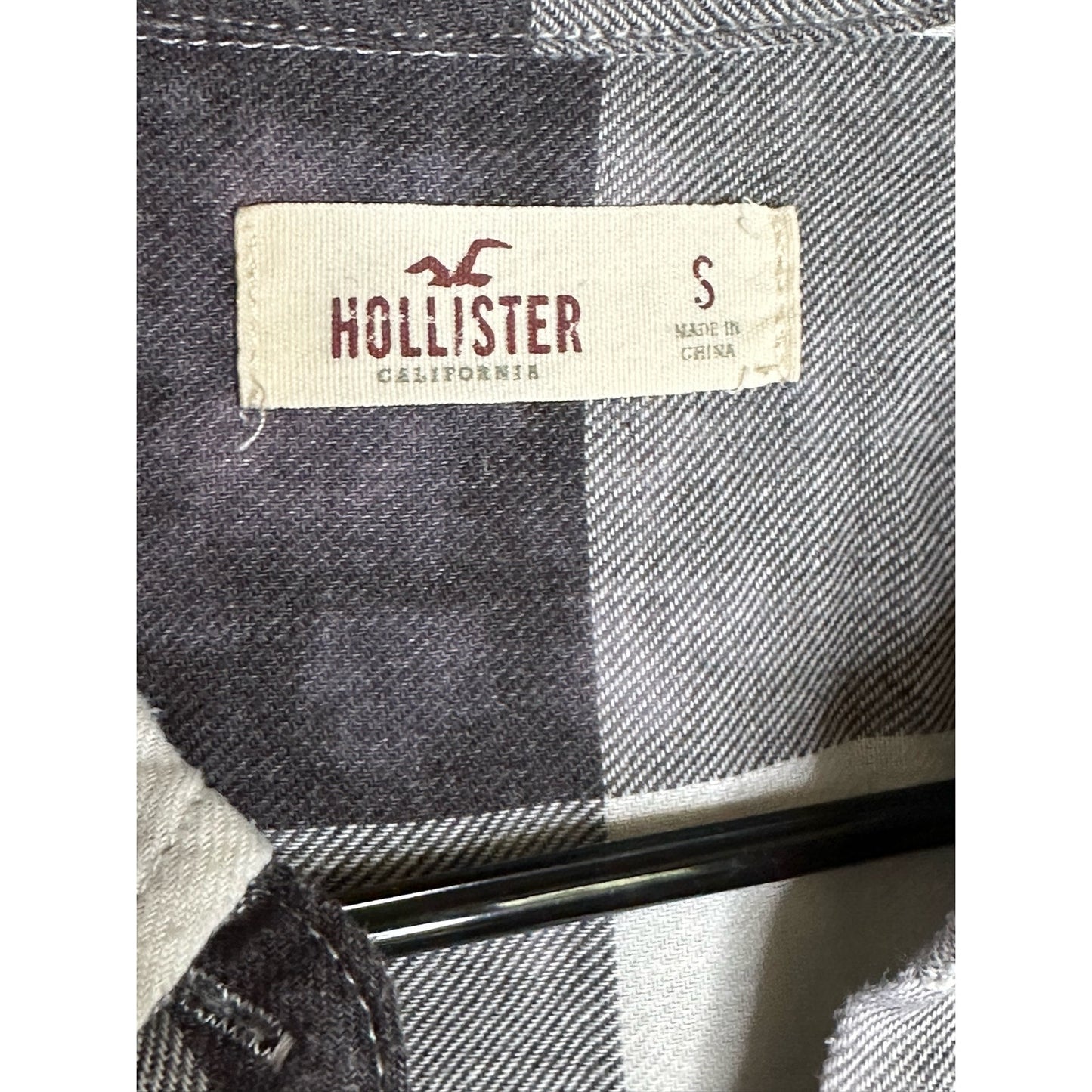 Hollister Black White Bleach Splatter Long Sleeve Button Down Size S