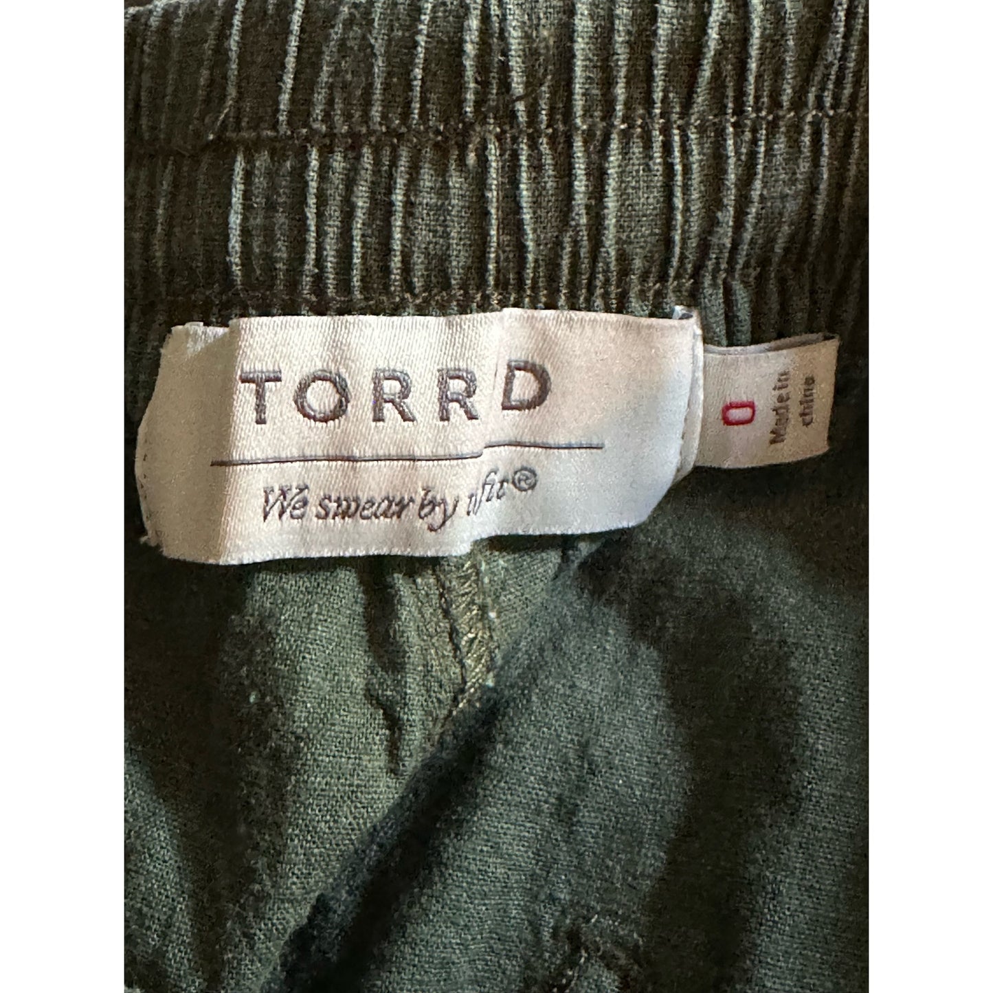 Torrid Linen Blend Green Pull On Drawstring Pocket Shorts Size 0