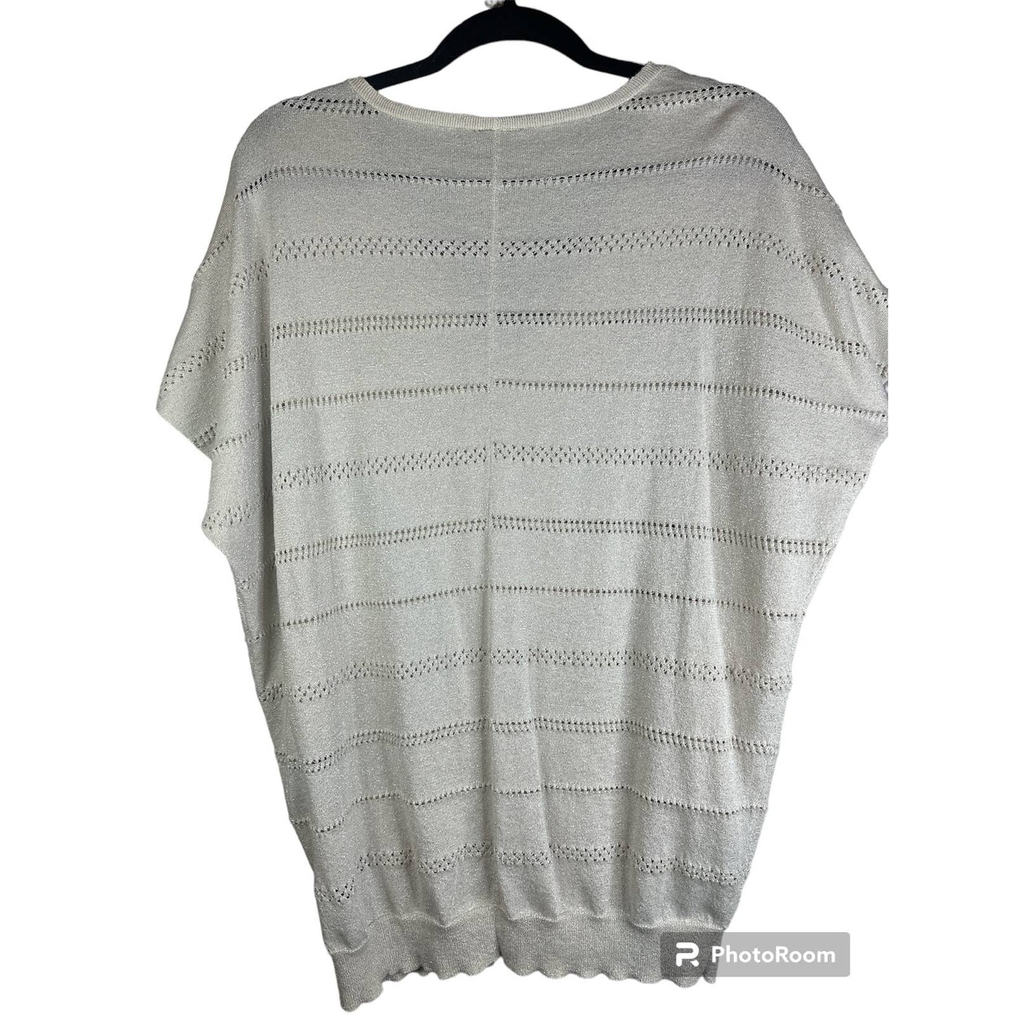 Torrid Short Dolman Sleeve Sparkly Cream/White Sweater Blouse Size 1X