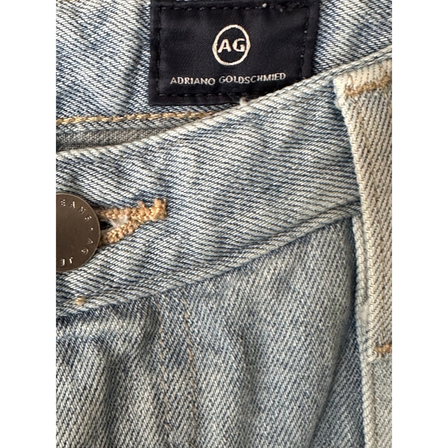 Adriano Goldschmied ‘Isabelle Paneled’ Hi Rise Light Wash Straight Crop Size 26