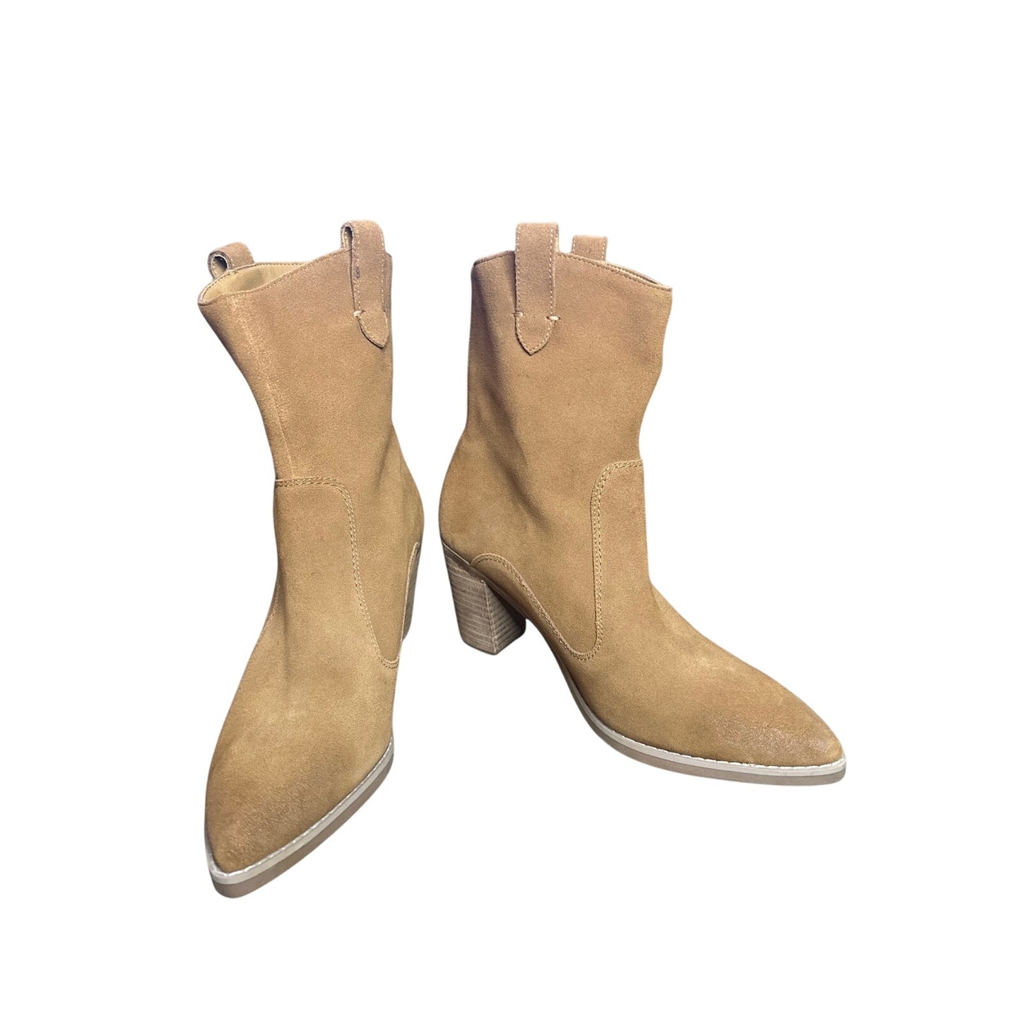 Splendid Anthropologie Raquel Brown 'Taupe' Western Heeled Ankle Bootie Size 6.5