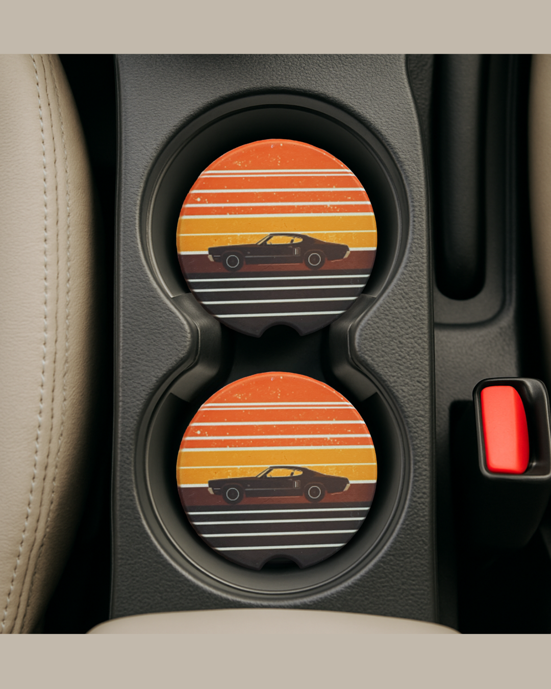 🌟Handmade Sublimated Ceramic Car Coasters – Multiple Designs