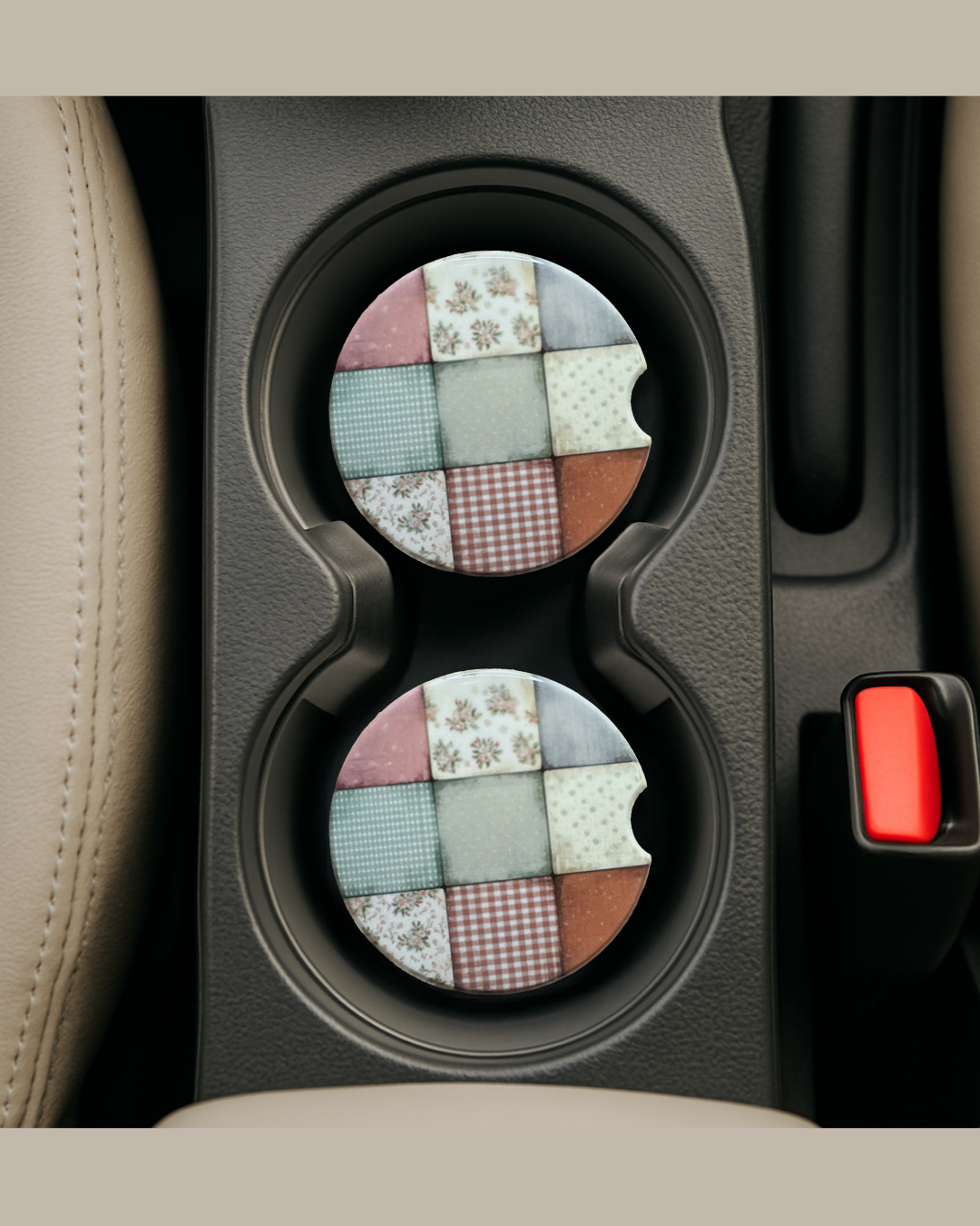 🌟Handmade Sublimated Ceramic Car Coasters – Multiple Designs