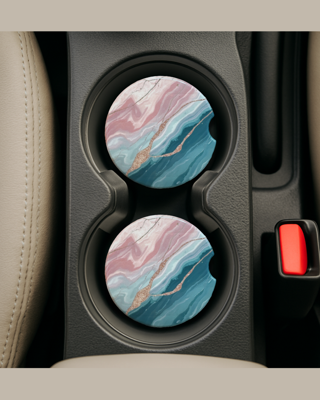 🌟Handmade Sublimated Ceramic Car Coasters – Multiple Designs