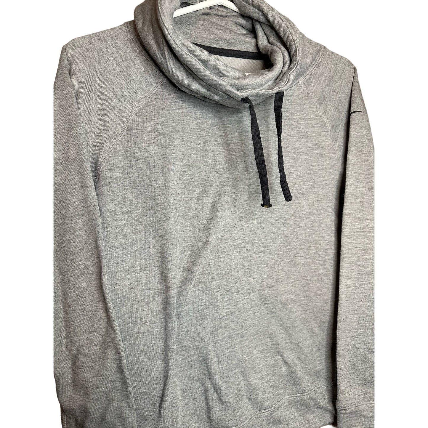 Nike Cowl Neck Drawstring Grey Black Hoodie Size XS