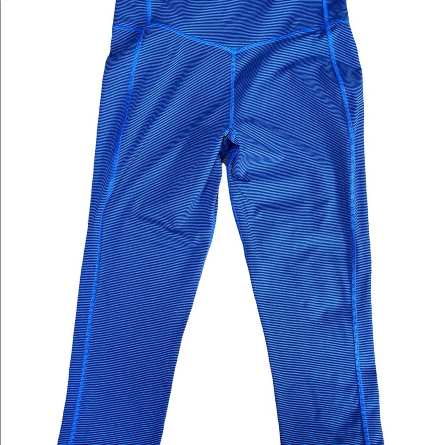 Nike Fold Over/ High Waisted Capri Blue Black Leggings Size Small