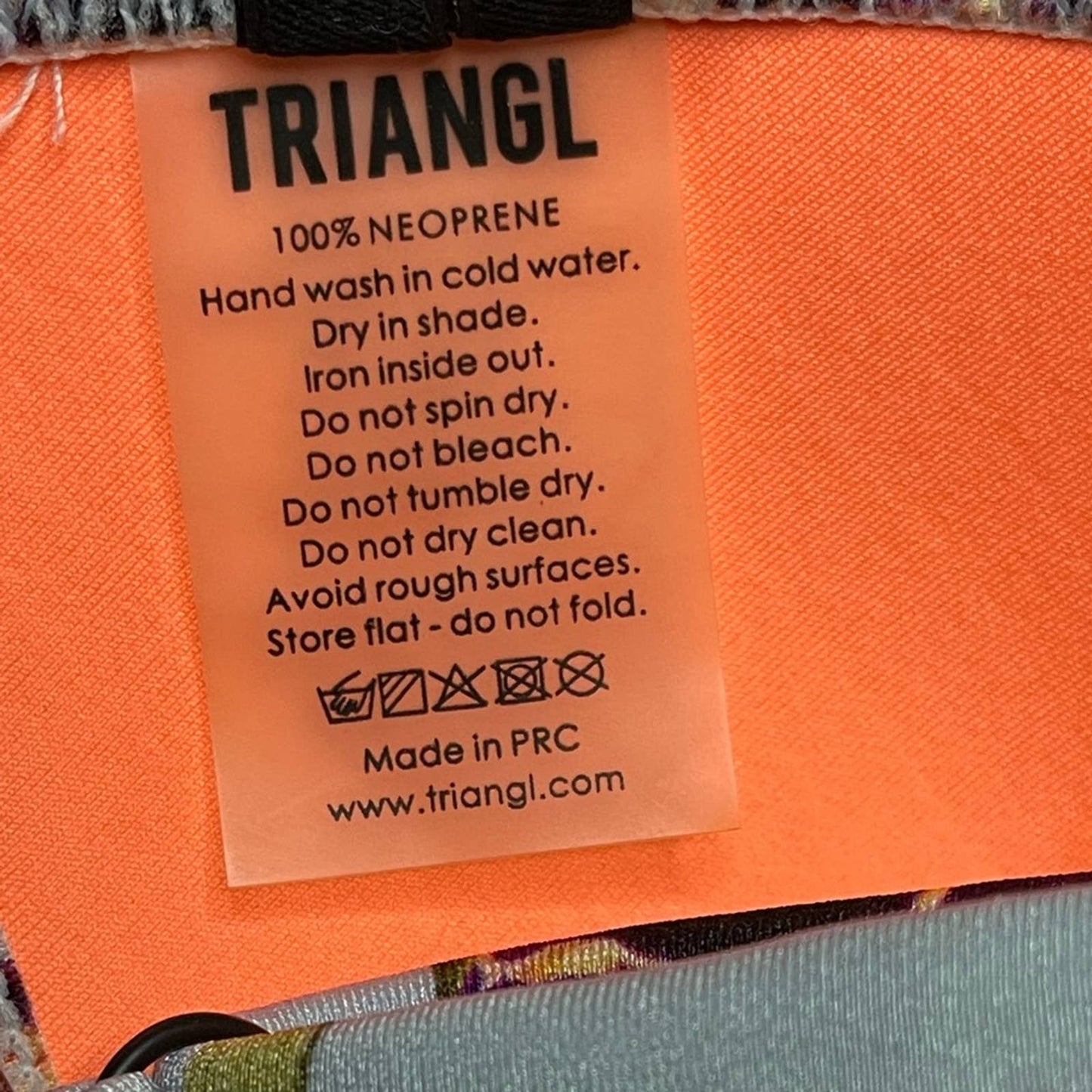 Triangl Light Blue Orange Purple Lightly Padded Bikini Top Size Small