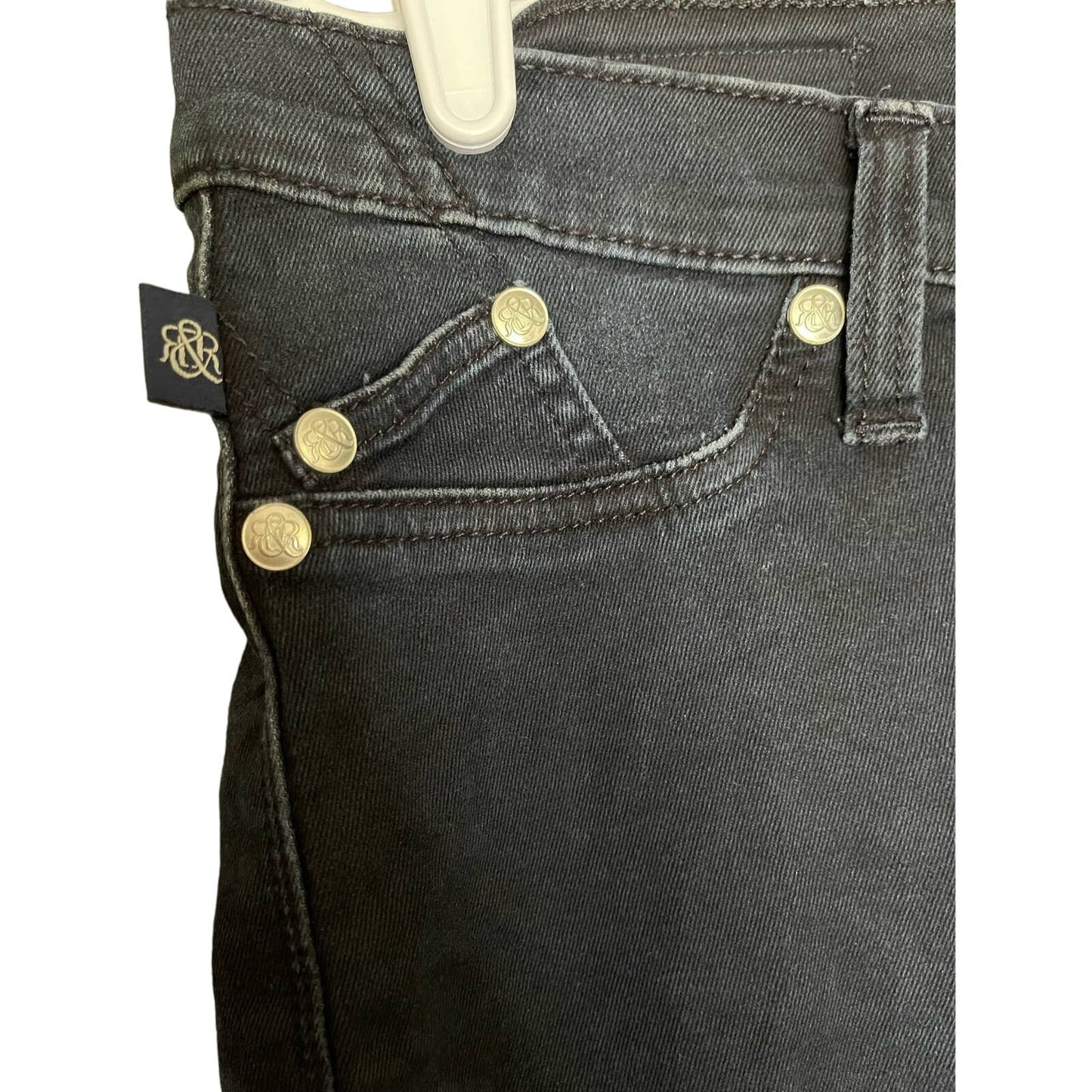 Rock & Republic Black Dark Wash 'Kashmere' High Waisted Skinny Jeans Size 12