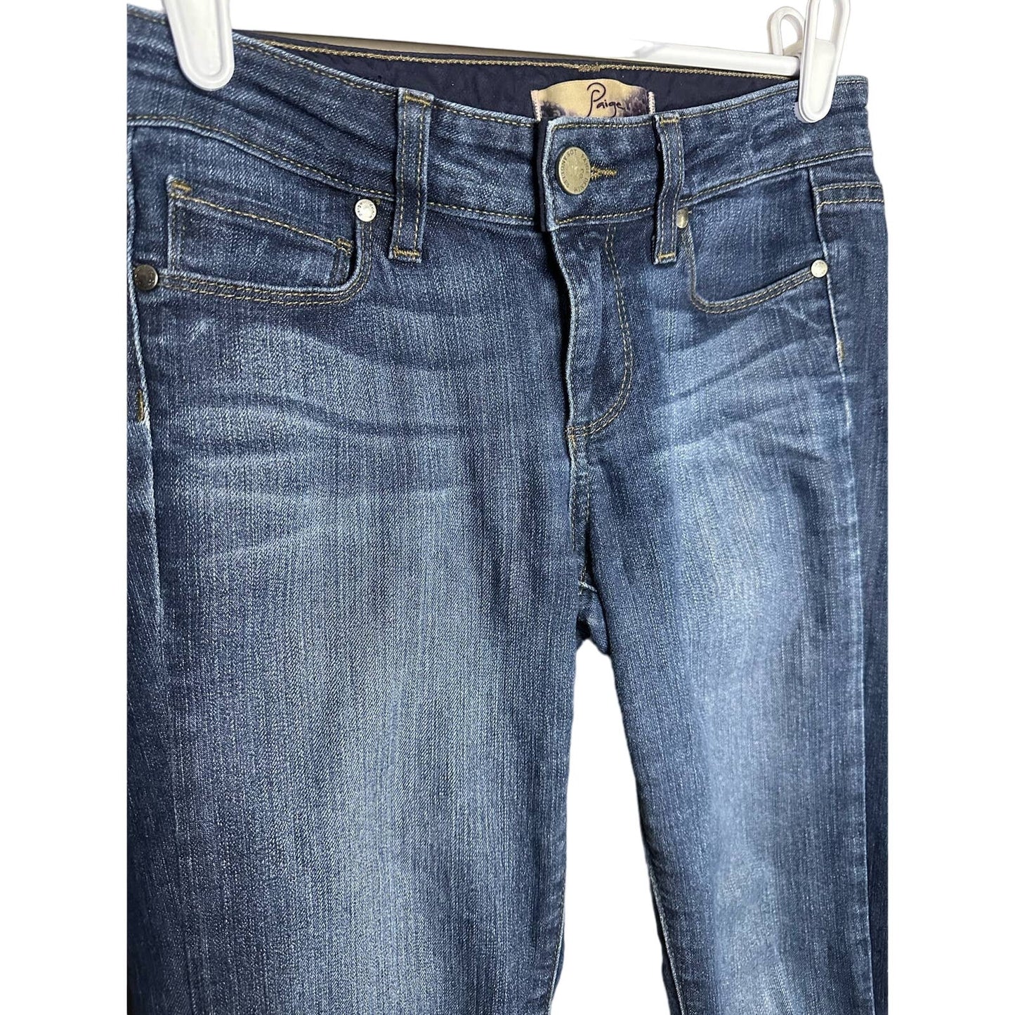 Paige Peg Skinny Medium Wash Blue Jeans Denim Size 25