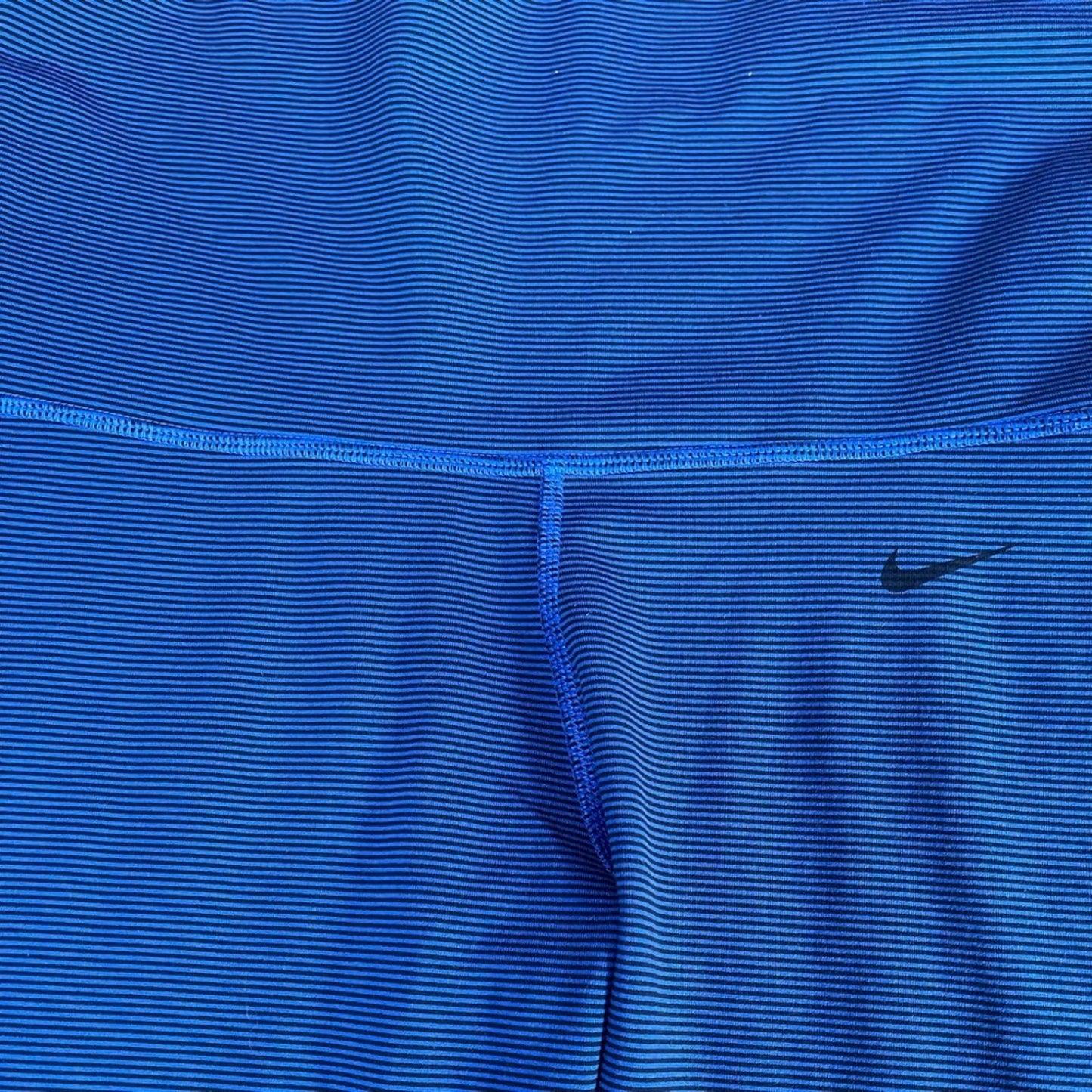 Nike Fold Over/ High Waisted Capri Blue Black Leggings Size Small