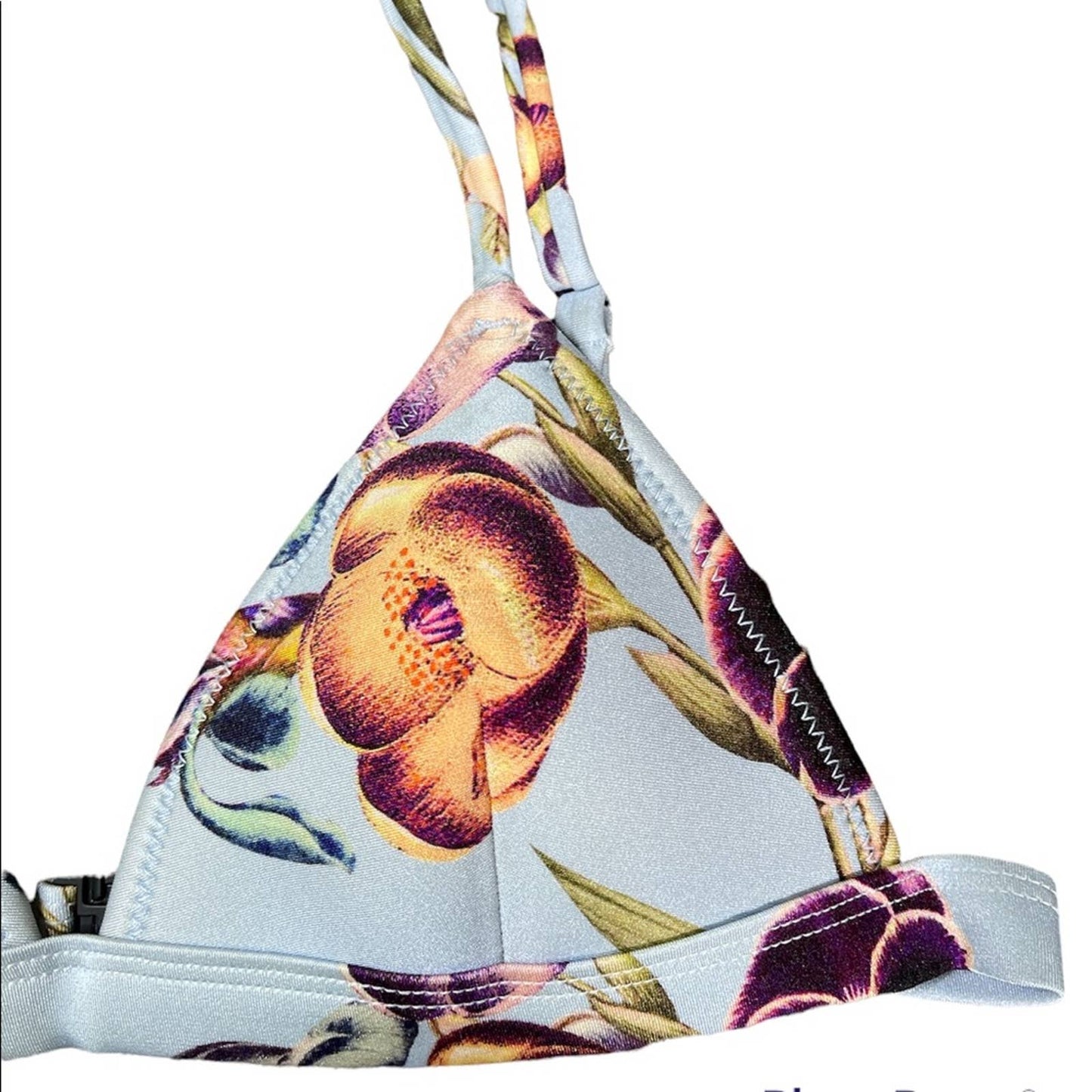 Triangl Light Blue Orange Purple Lightly Padded Bikini Top Size Small