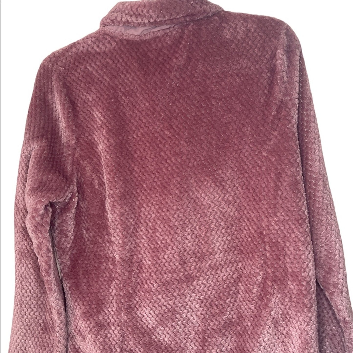 Eddie Bauer Long Sleeve Quarter Button Up Sweatshirt Pullover Pink Fleece| XL