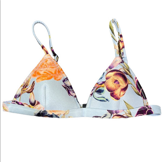 Triangl Light Blue Orange Purple Lightly Padded Bikini Top Size Small