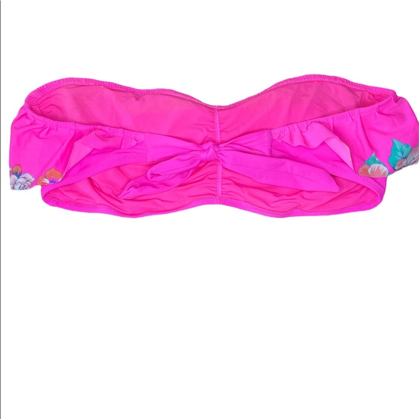 American Eagle Outfitters Pink Bandeau Strapless Floral Bikini Top Size XL