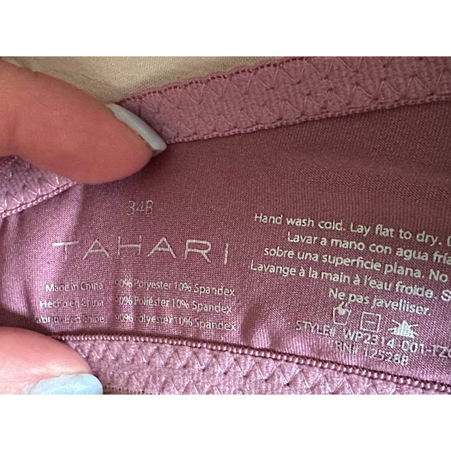 Tahari Purple Plum Underwire Lightly Lined Bra Size 34B