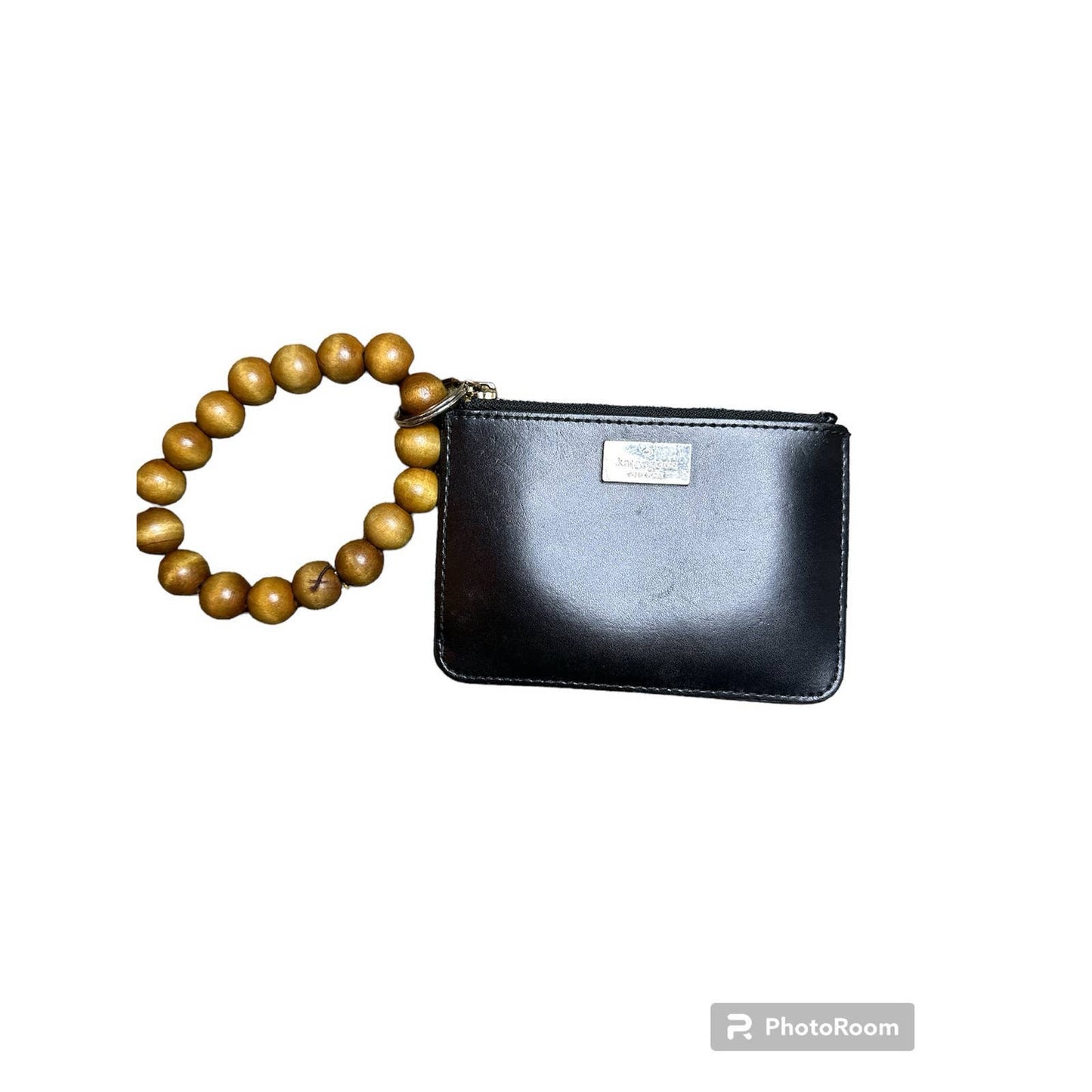 Kate Spade Black Hot Pink Handheld Beaded Wristlet Wallet Small
