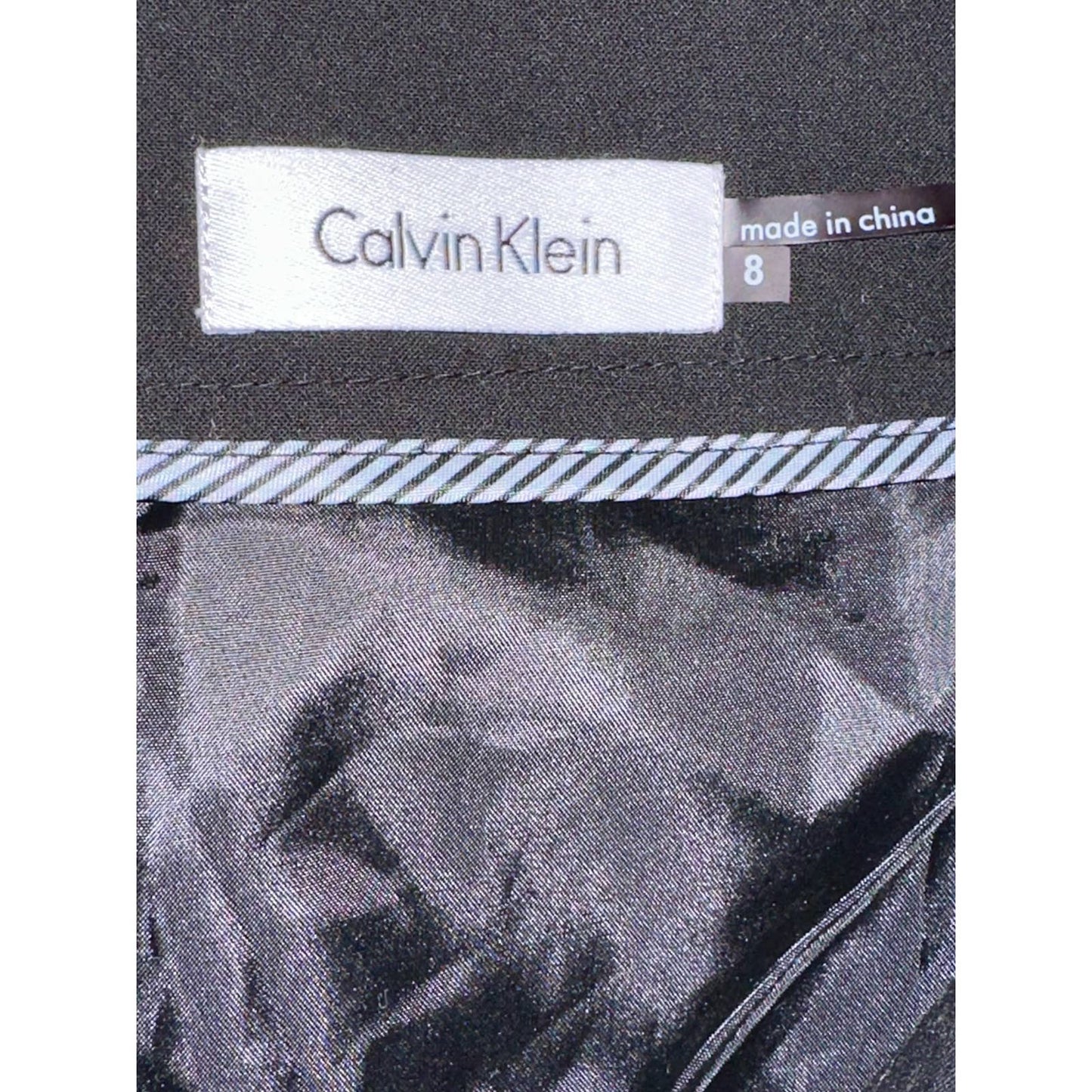 Calvin Klein Black Office Pencil Skirt Zip Up Size 8