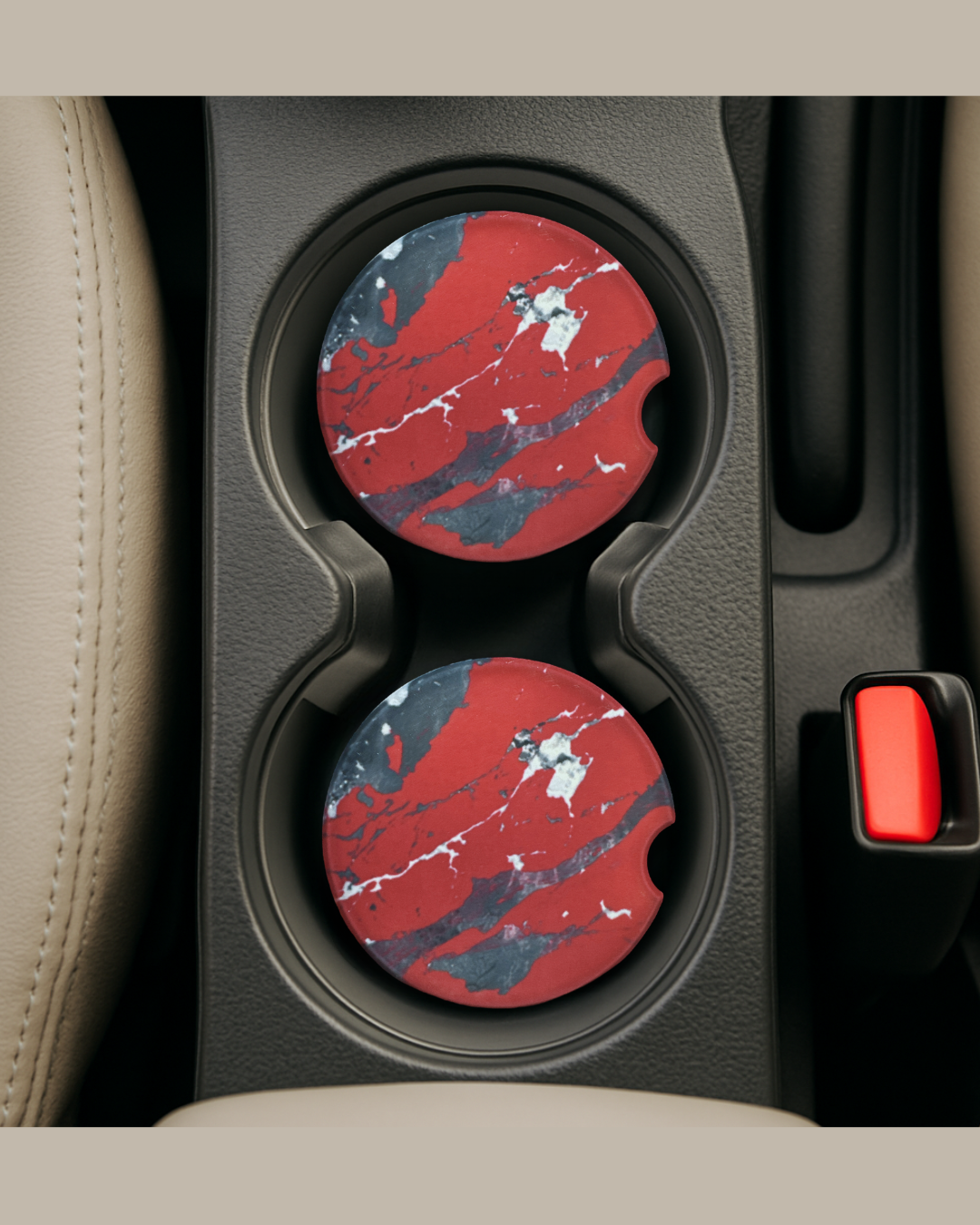 🌟Handmade Sublimated Ceramic Car Coasters – Multiple Designs
