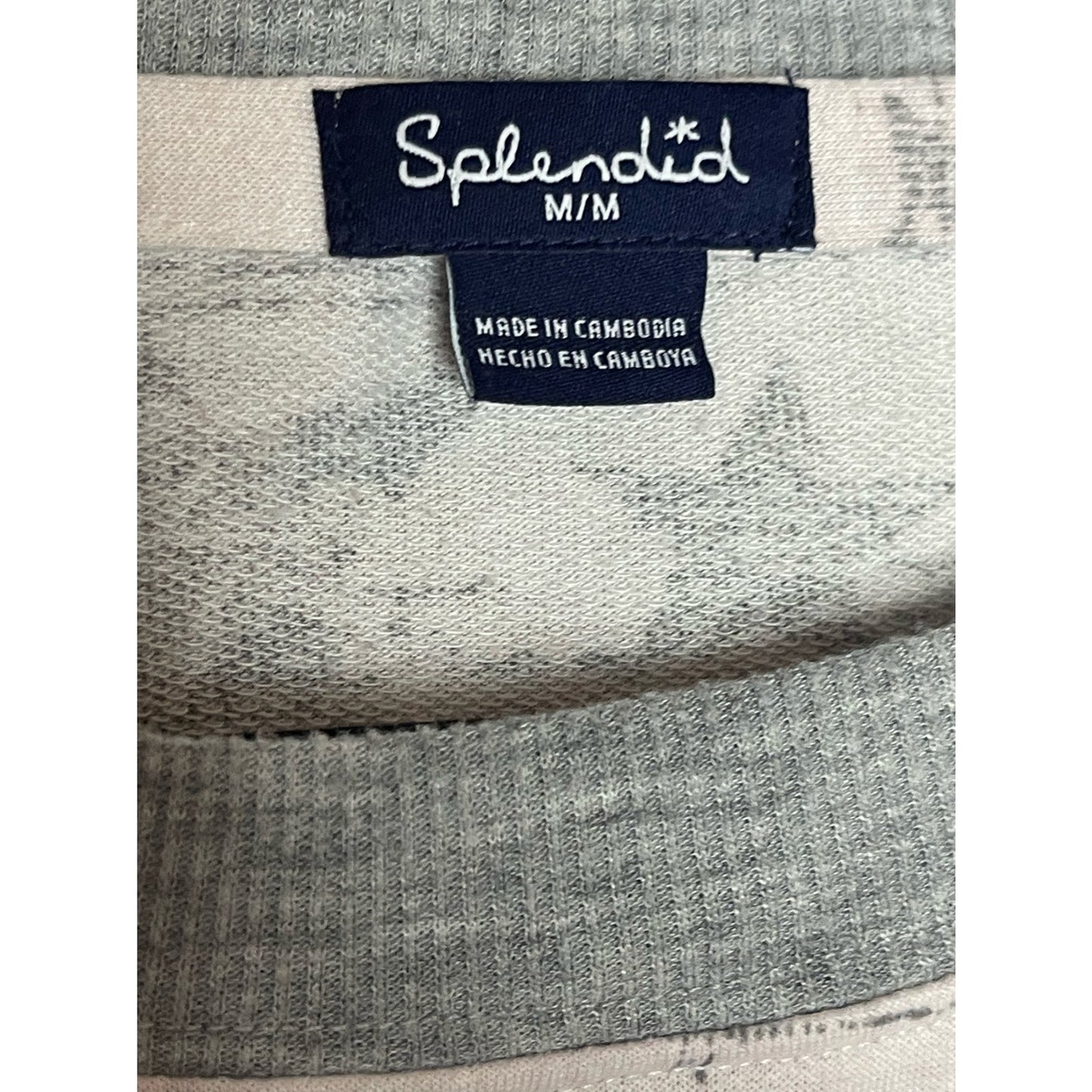 Splendid Long Sleeve Pink Grey Pullover Sweatshirt Size M