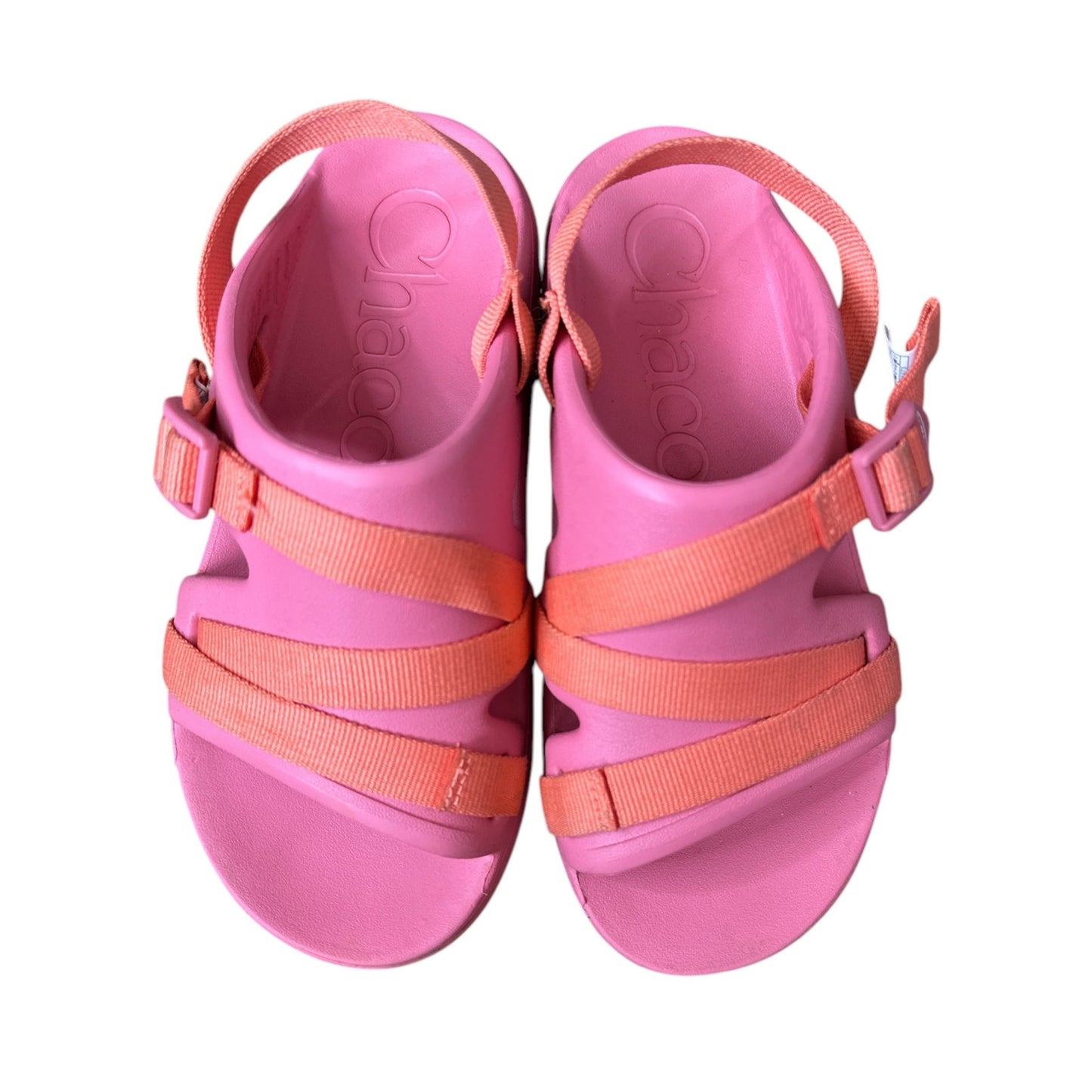 Big Kid’s Chaco Chillos Sport Slip On Sling Back Sandal Pink Orange Size 5