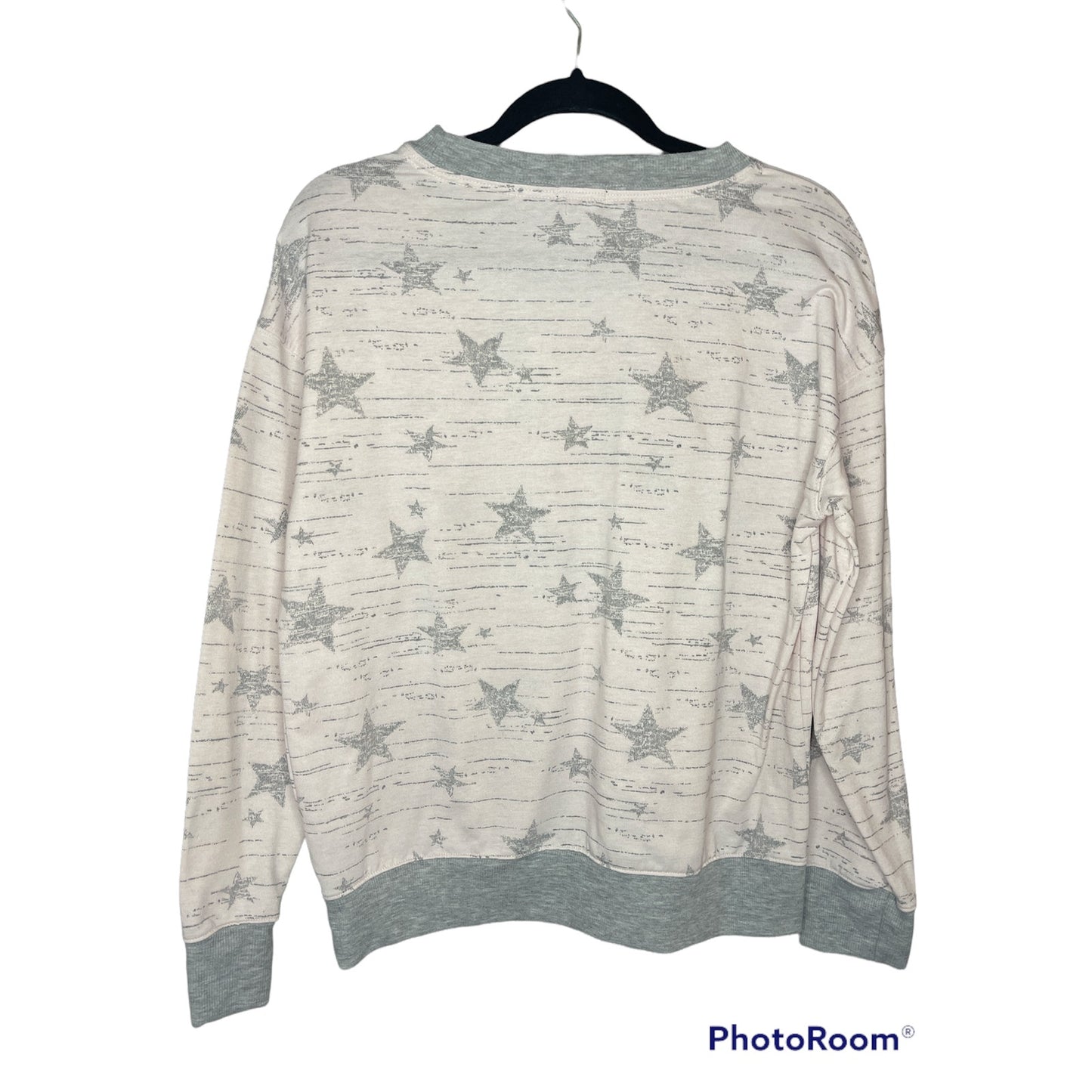 Splendid Long Sleeve Pink Grey Pullover Sweatshirt Size M